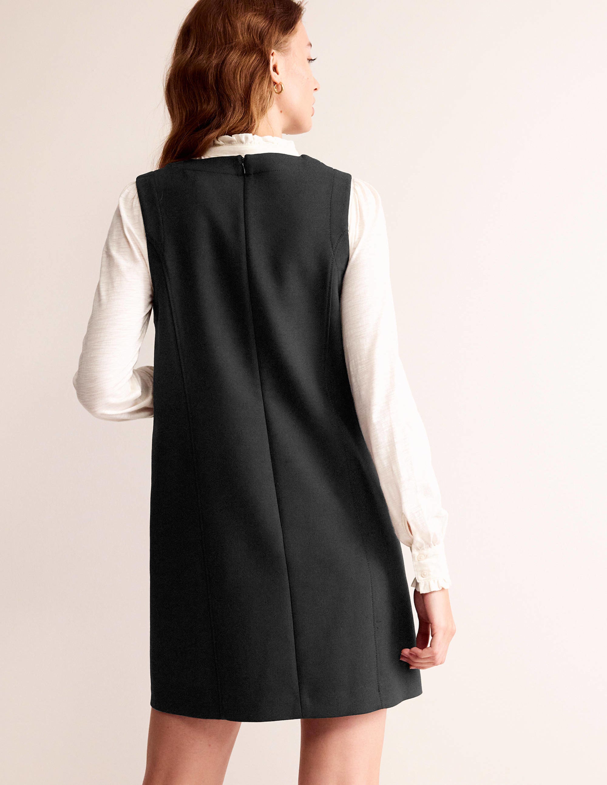 Pocket Detail Mini Shift Dress-Black - Image 3