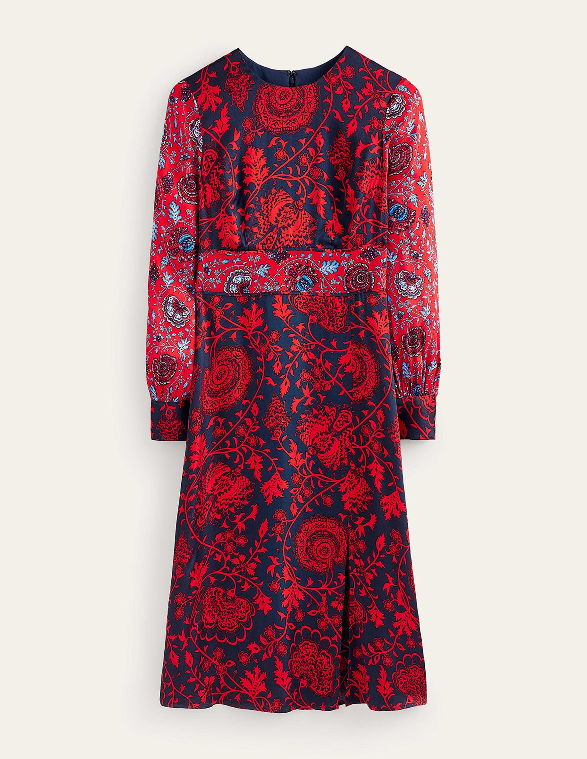 Pipe Detail Midi Dress-Navy, Gardenia - Image 6