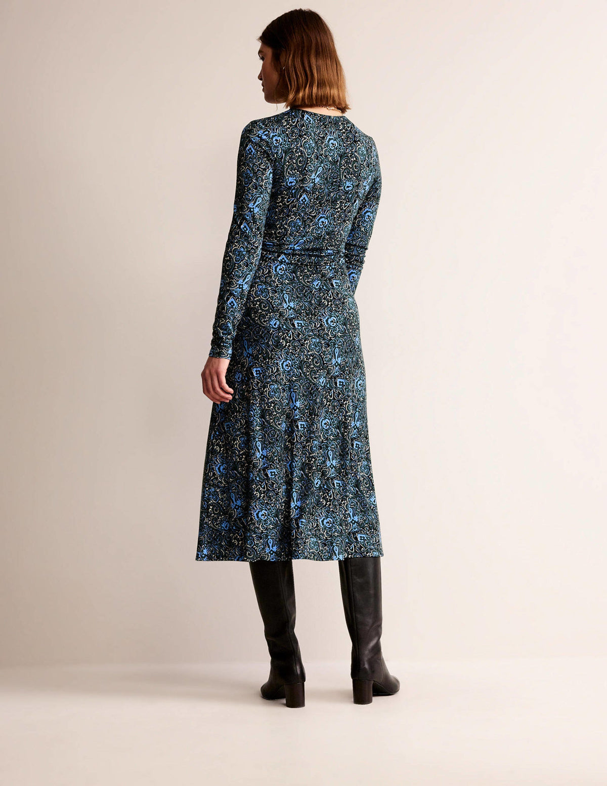 Elodie Empire Midi Dress-Emerald Night, Botanic Terrace-6