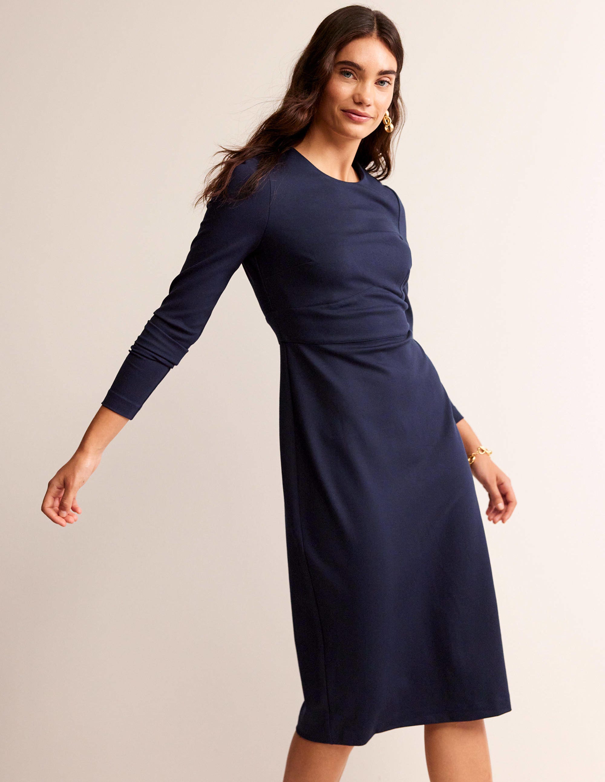 Nadia Jersey Midi Dress-Navy - Image 4