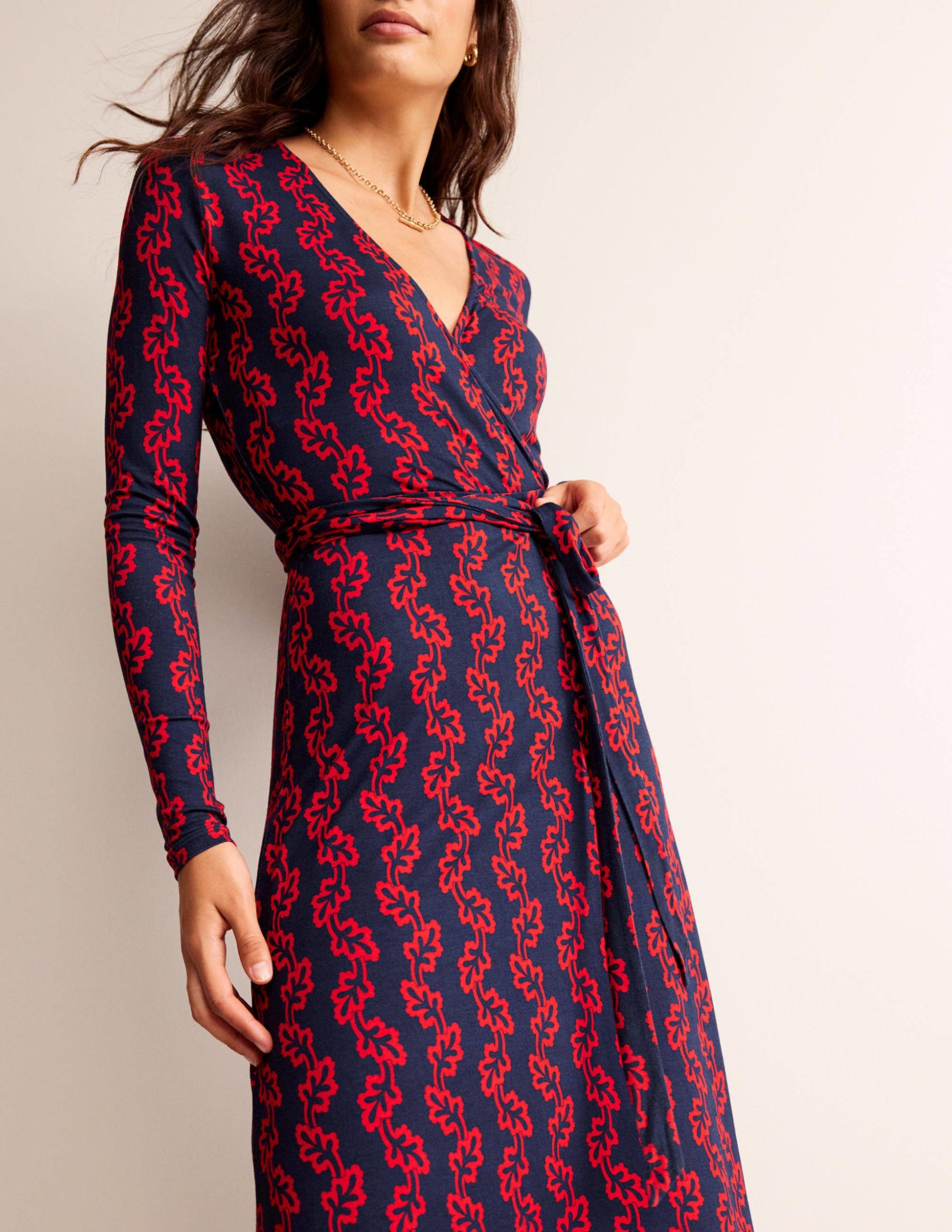 Nina Jersey Midi Dress-French Navy, Abstract Terrace-2