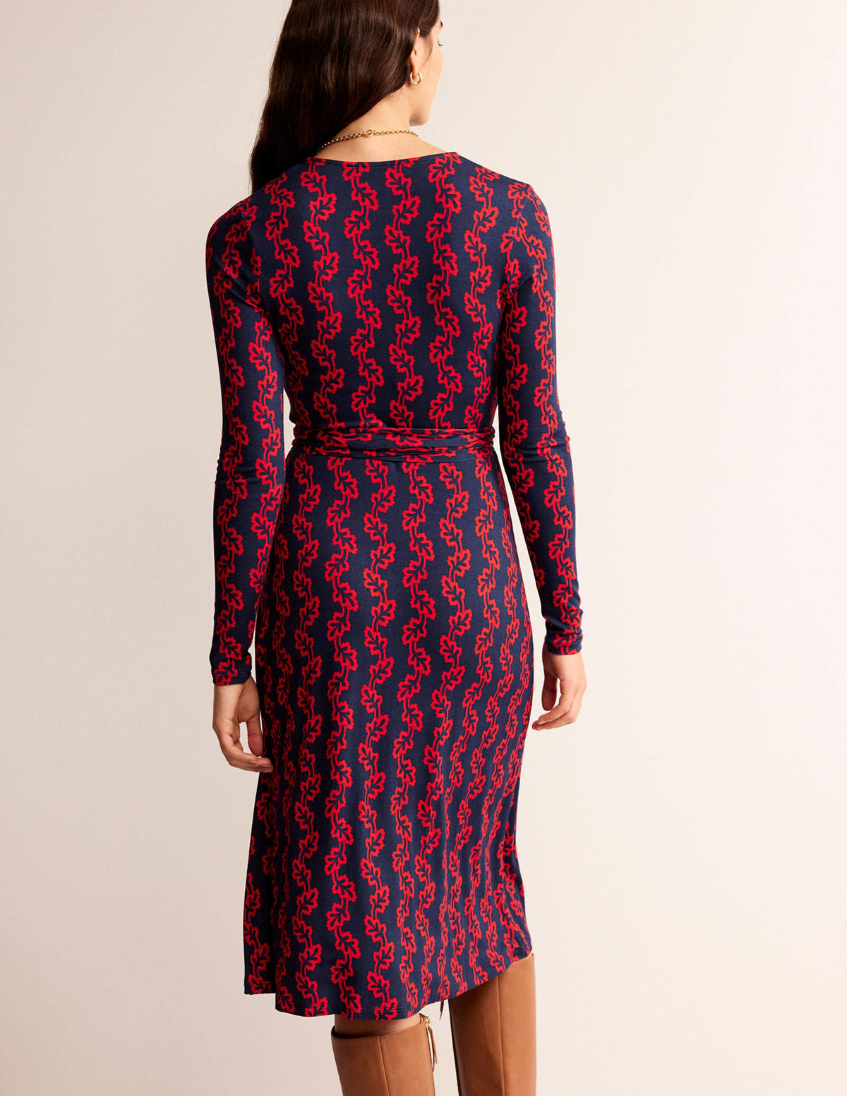 Nina Jersey Midi Dress-French Navy, Abstract Terrace-3
