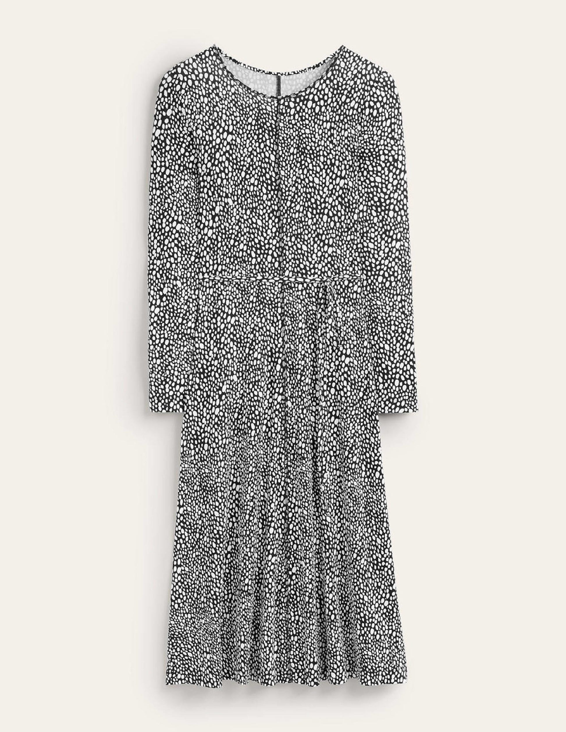 Lucy Jersey Midi Dress-Black, Animal Spot-6
