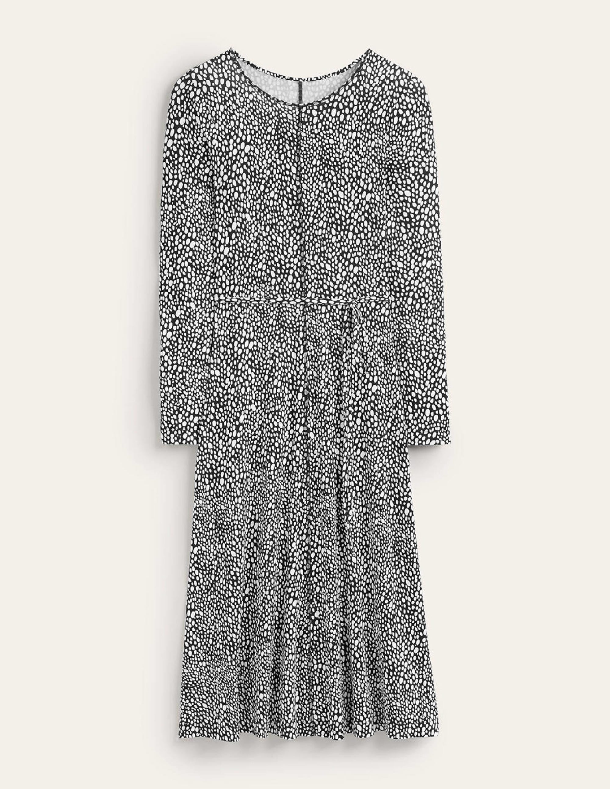 Lucy Jersey Midi Dress-Black, Animal Spot - Image 6
