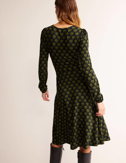 Camille Jersey Midi Dress-Black, Lily-3