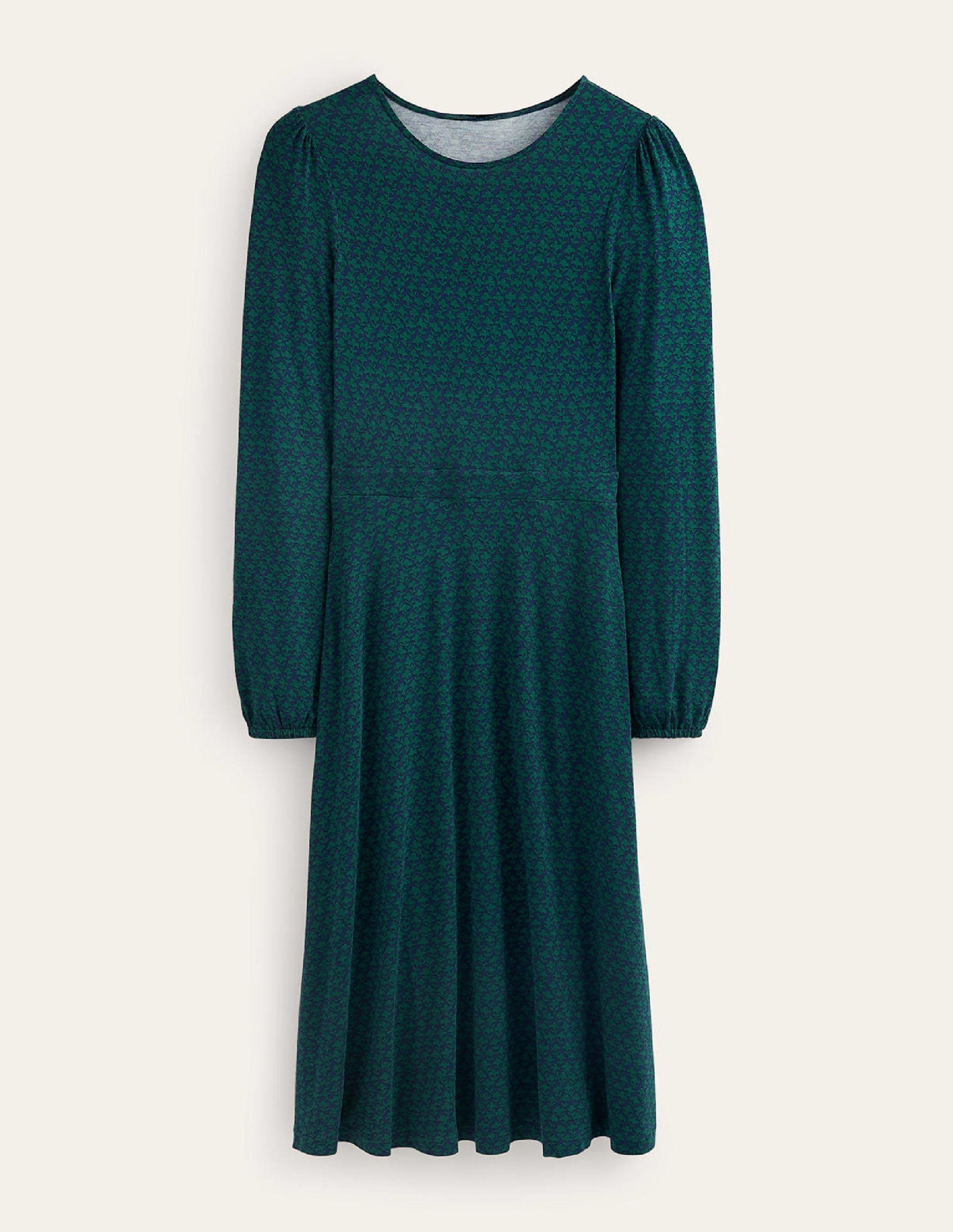 Camille Jersey Midi Dress-Emerald Night, Lily Sprig-7