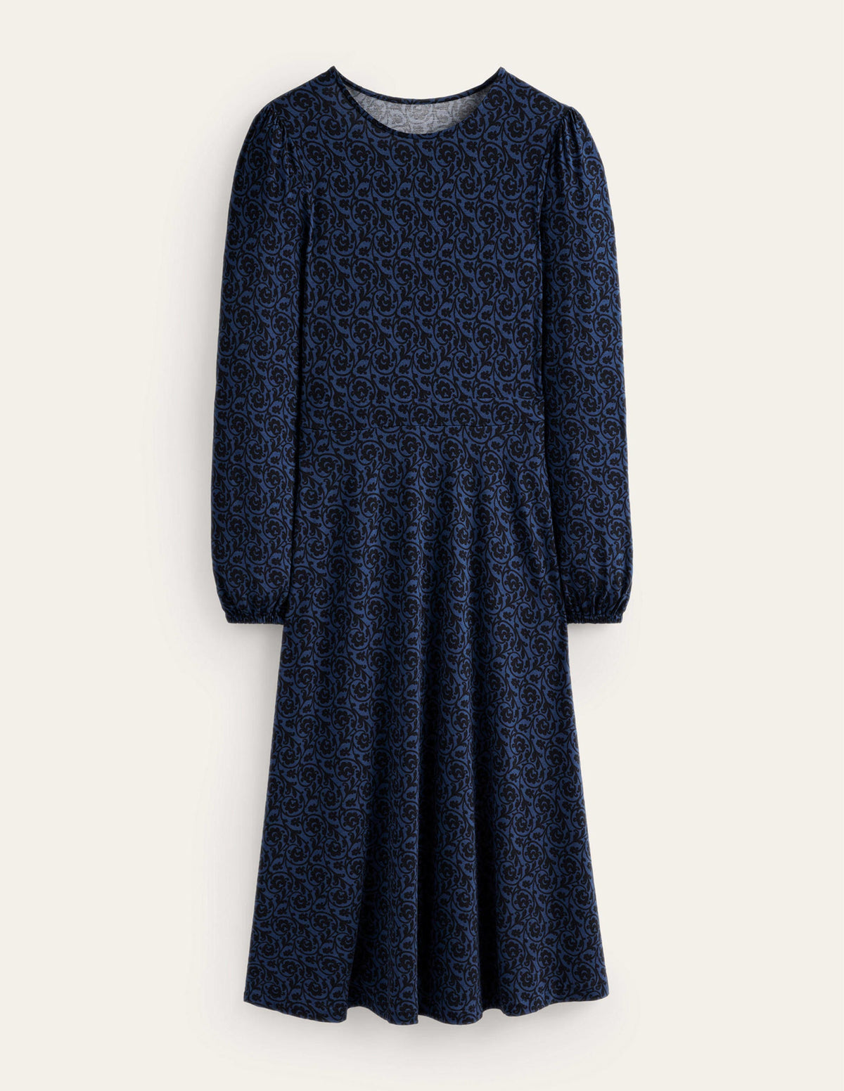 Camille Jersey Midi Dress-Atlantic, Primrose Swirl - Image 5