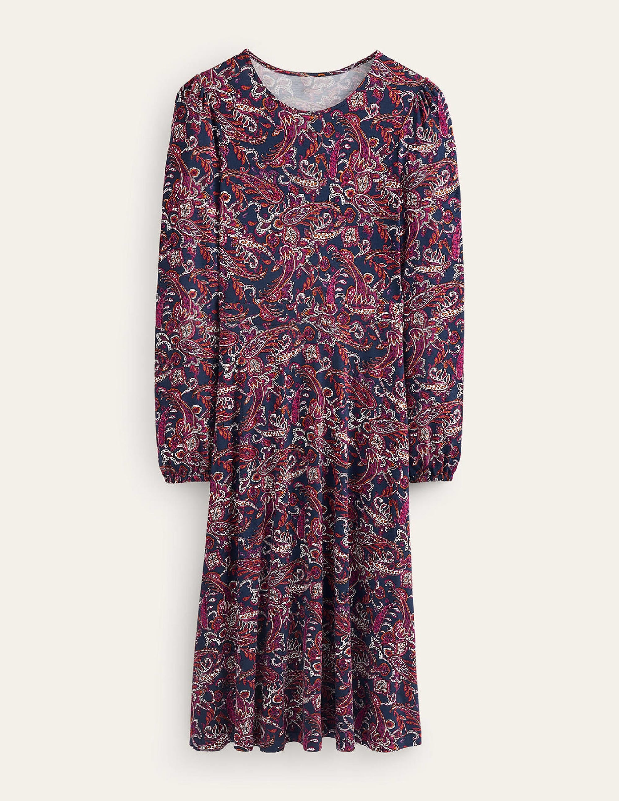Camille Jersey Midi Dress-Purple Pansy, Paisley Lawn - Image 6