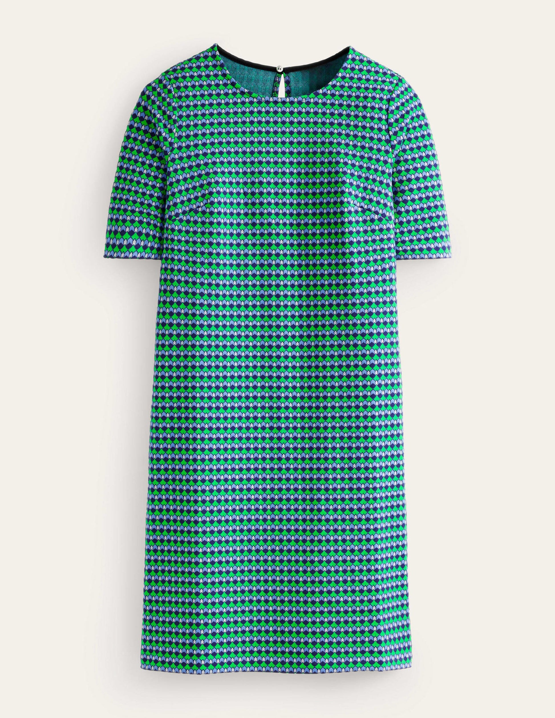 Ivy Jacquard Jersey Dress-Bright Green, Terrace Geo-5