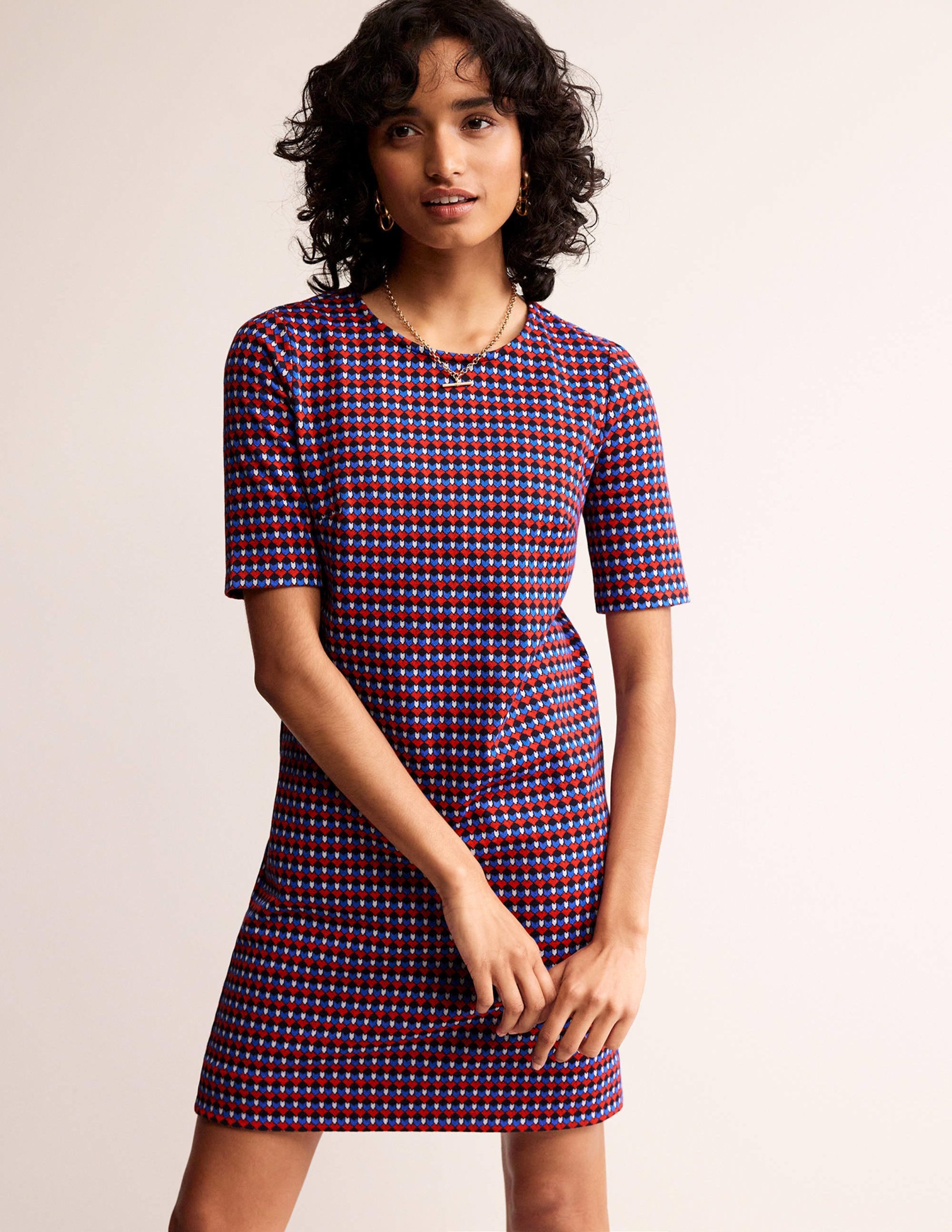Ivy Jacquard Jersey Dress-Salsa, Terrace Geo - Image 1