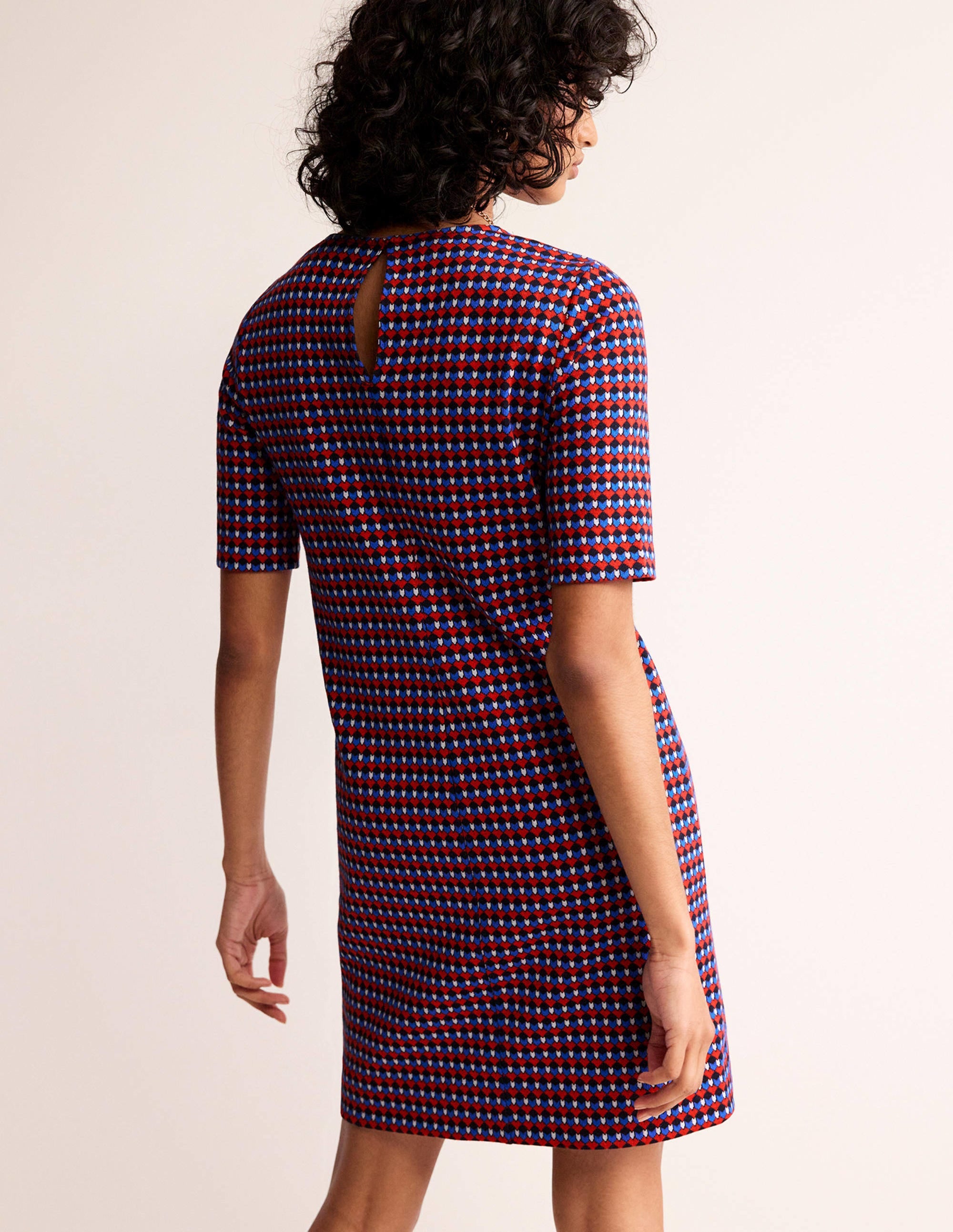Ivy Jacquard Jersey Dress-Salsa, Terrace Geo - Image 3