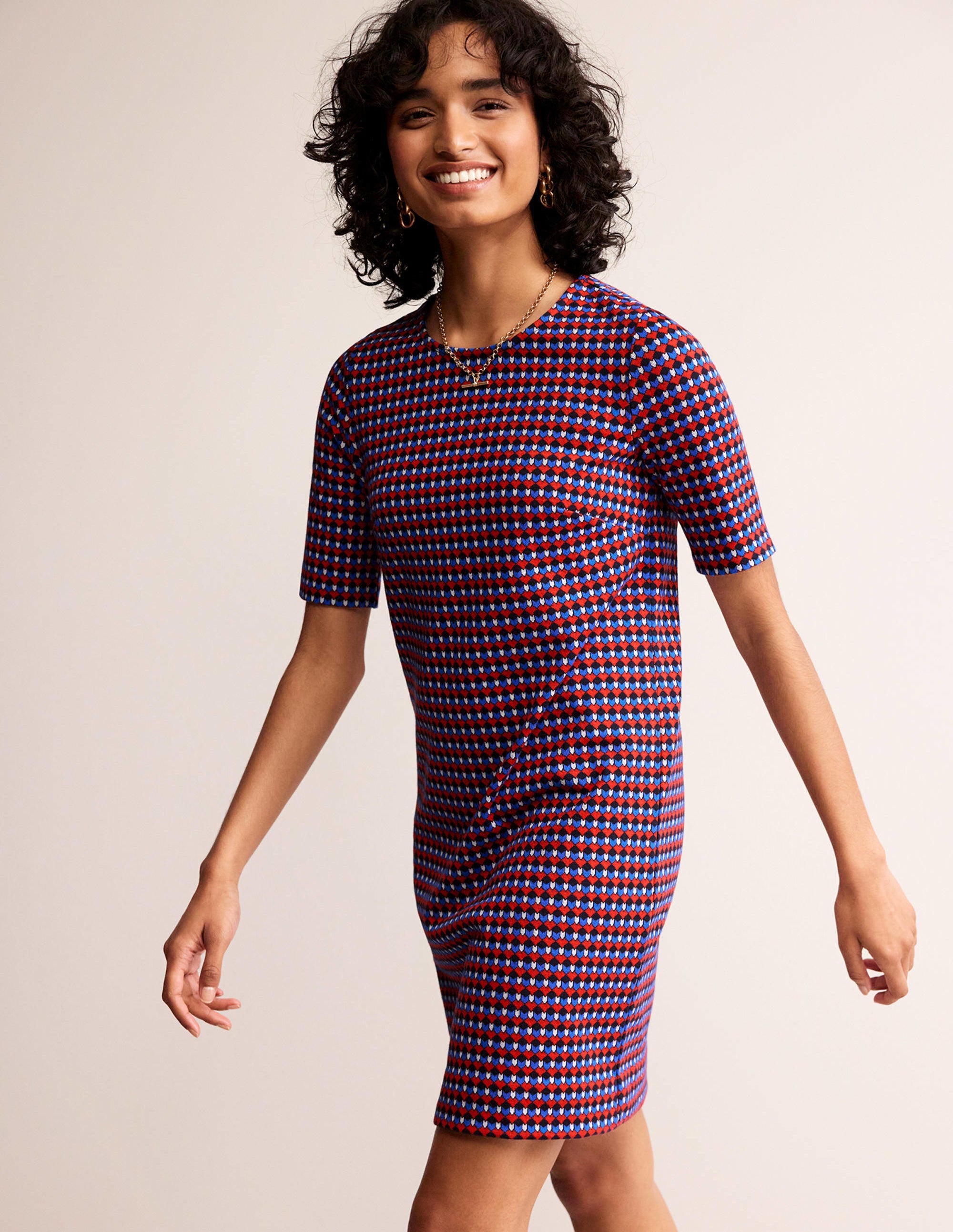 Ivy Jacquard Jersey Dress-Salsa, Terrace Geo - Image 4