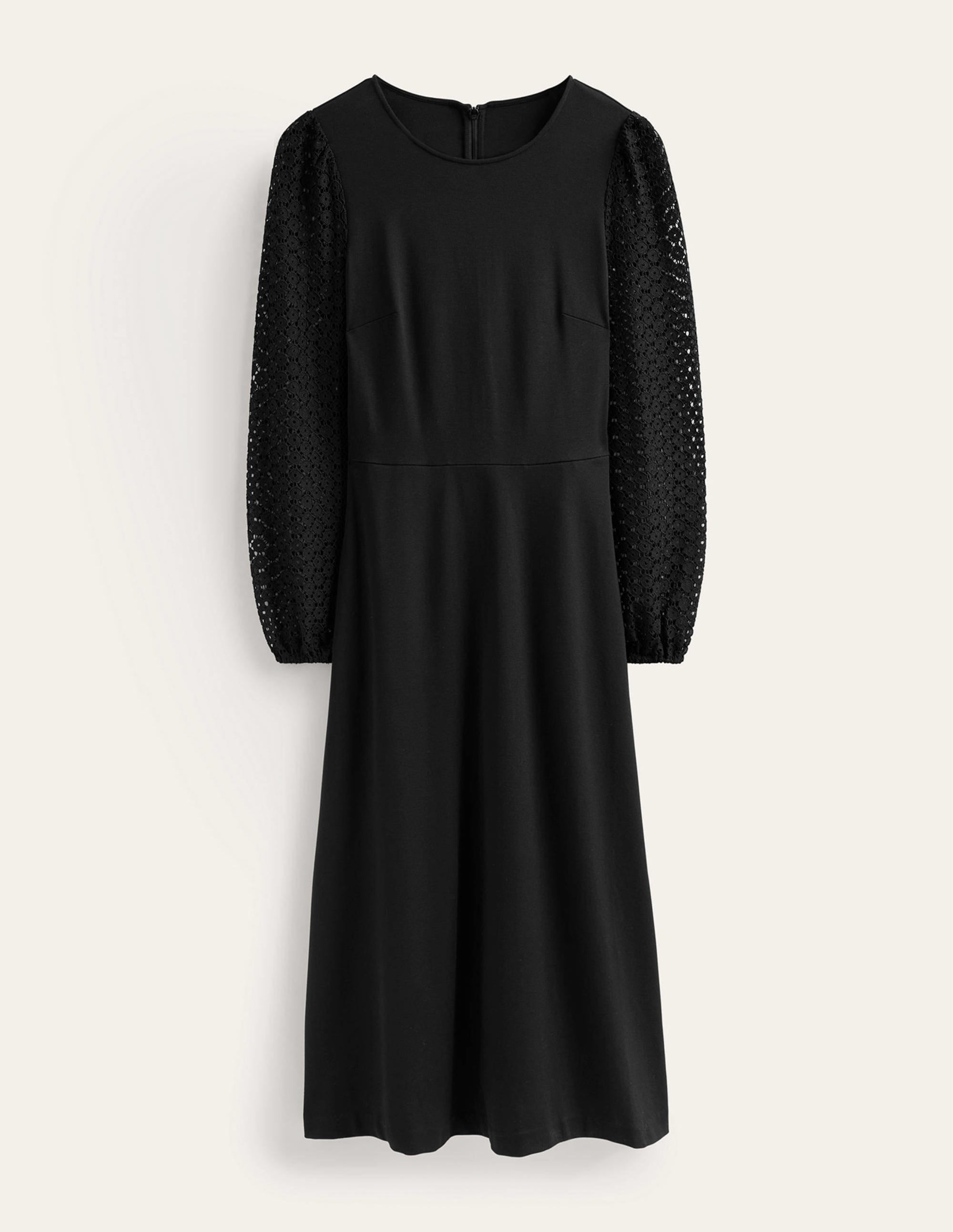 Sleeve Detail Midi Dress-Black - Image 6