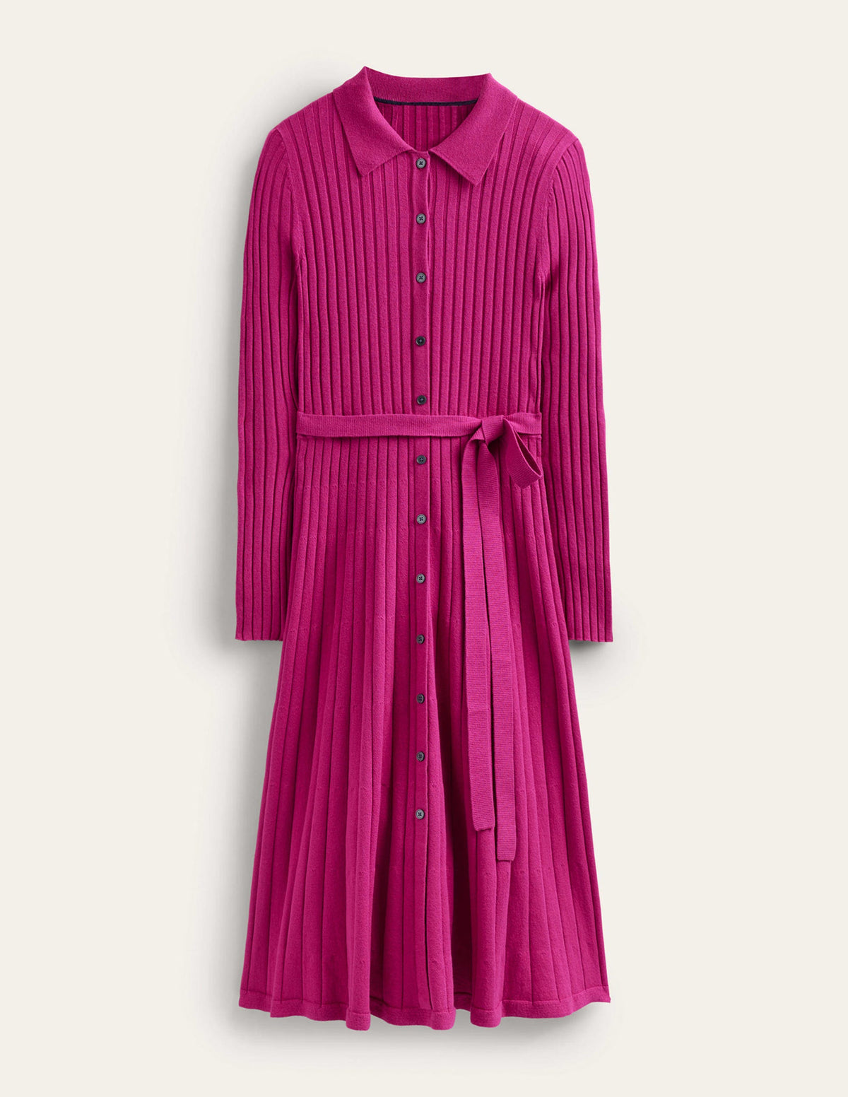 Rachel Knitted Shirt Dress-Vibrant Plum - Image 6
