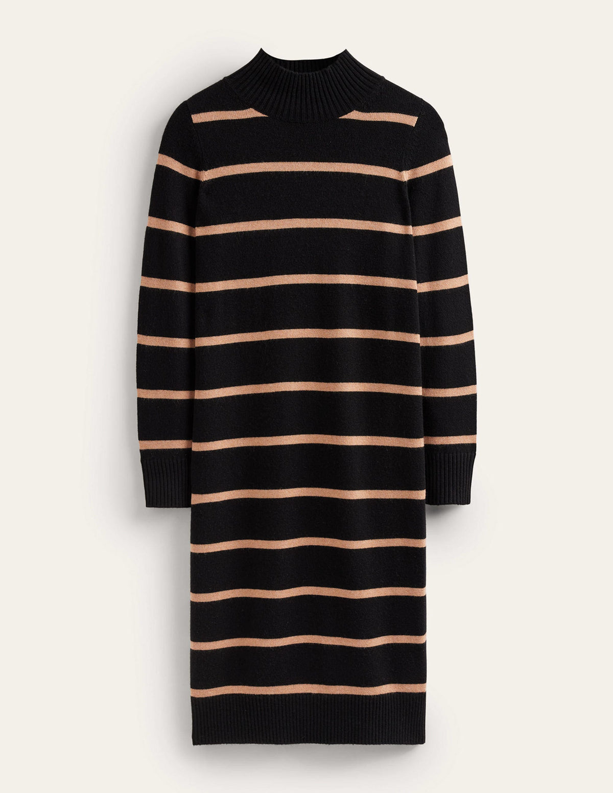 Verity Knitted Dress-Black and Camel - Image 5