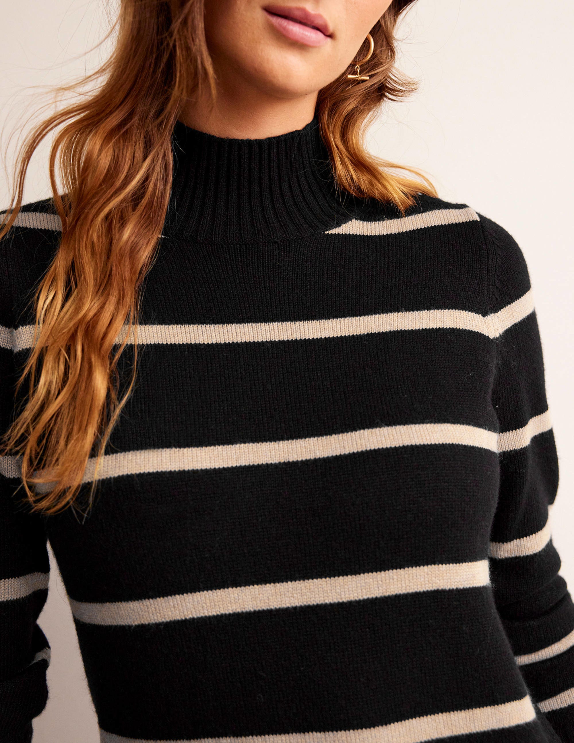 Verity Knitted Dress-Black and Camel - Image 2
