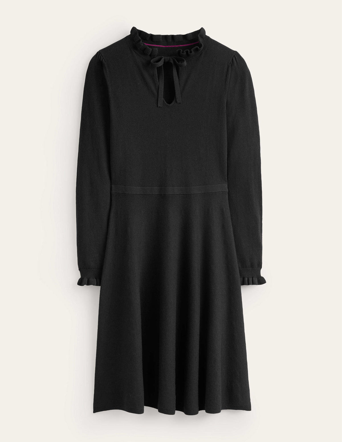 Ruffle-Detail Dress-Black - Image 5