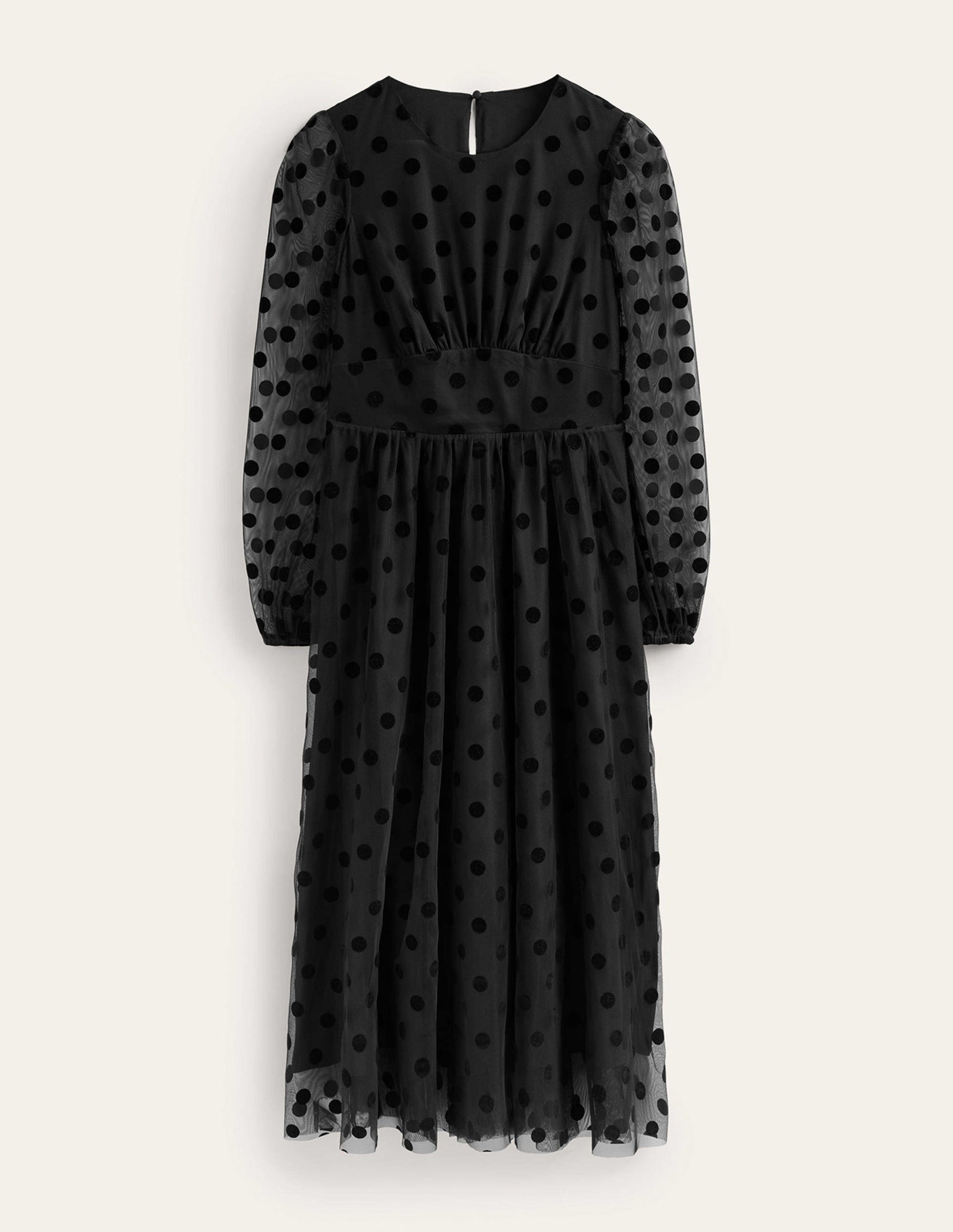 Tulle Spot Midi Dress-Black Spot-6