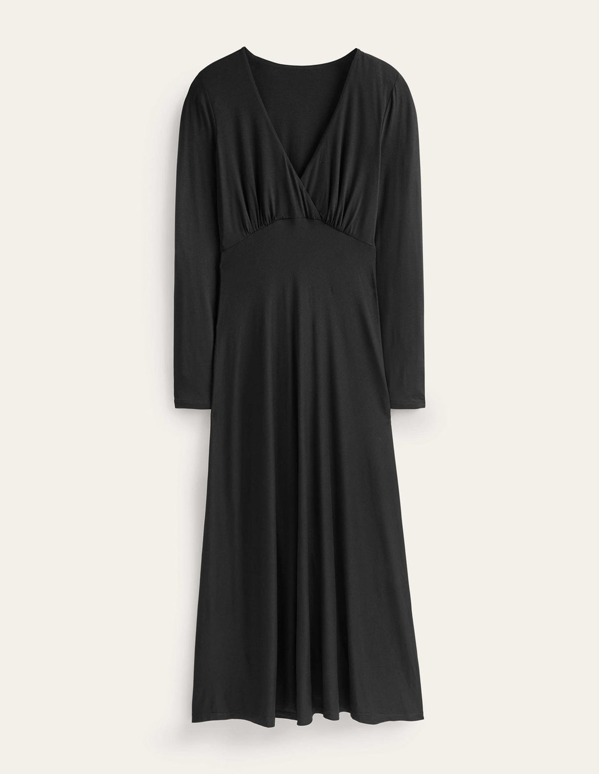Long Sleeve Jersey Tea Dress-Black - Image 5