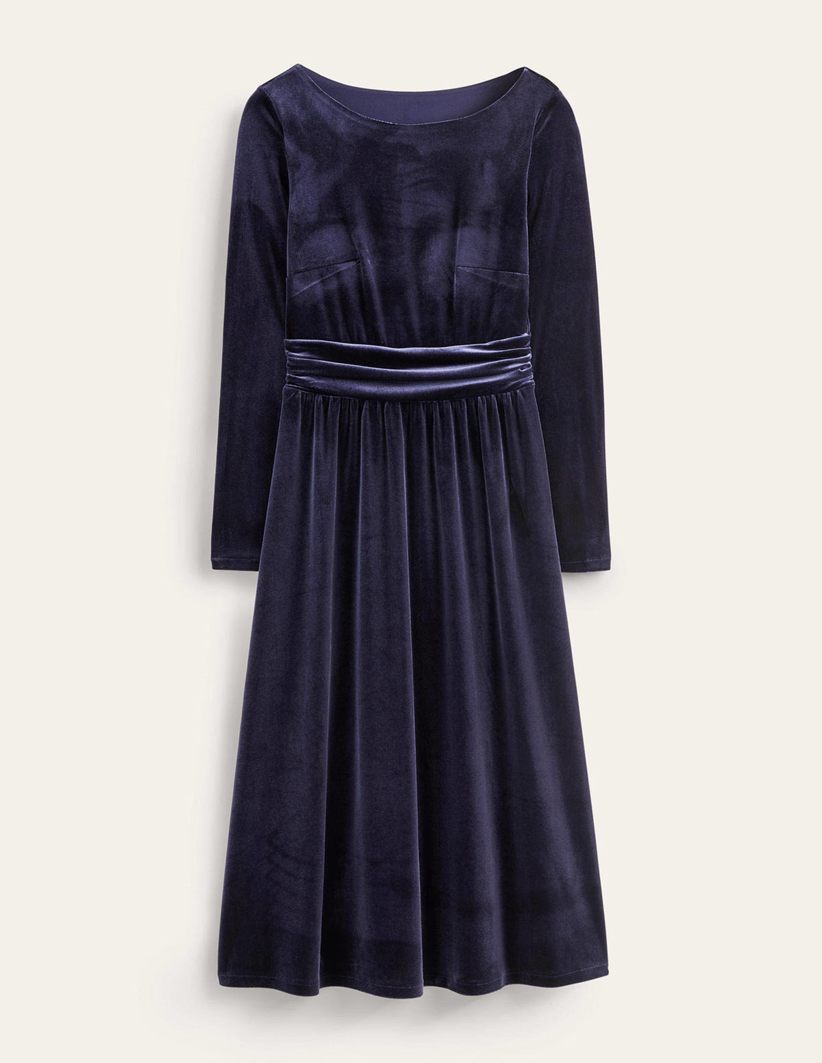 Abigail Velvet Midi Dress-Navy - Image 5
