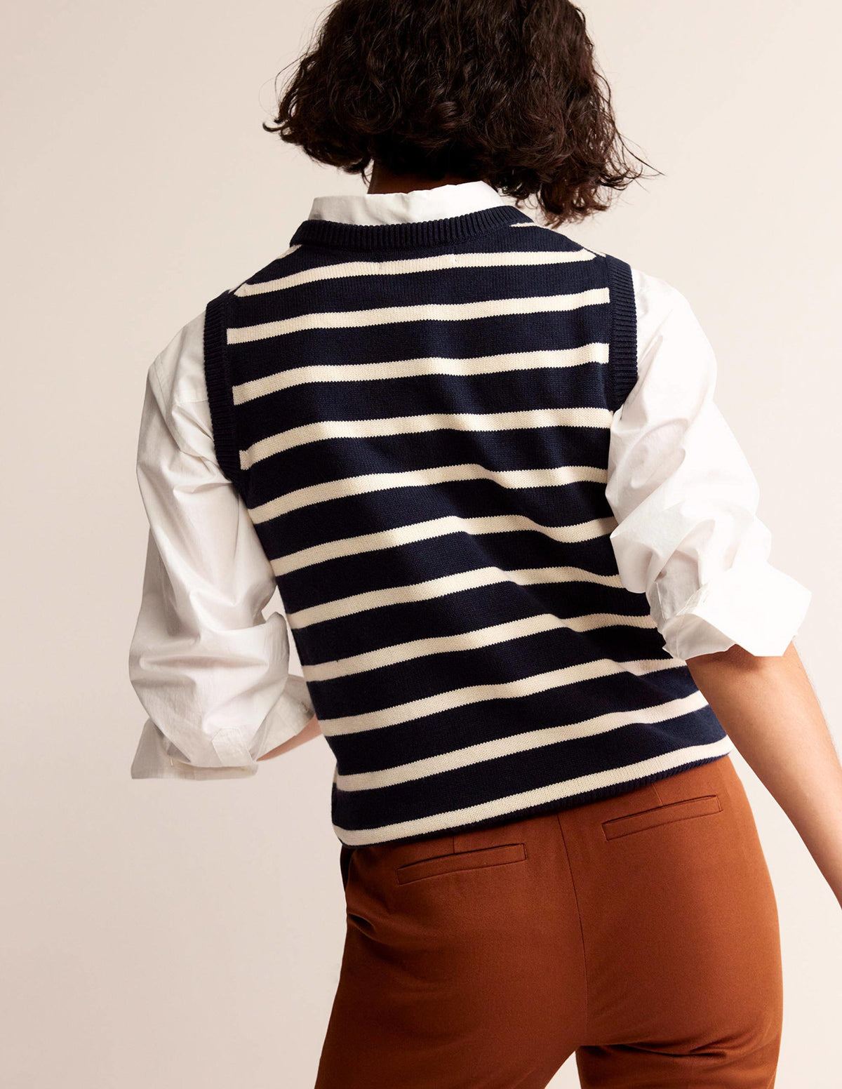 Fiona Sweater Vest-Navy and Ivory - Image 3