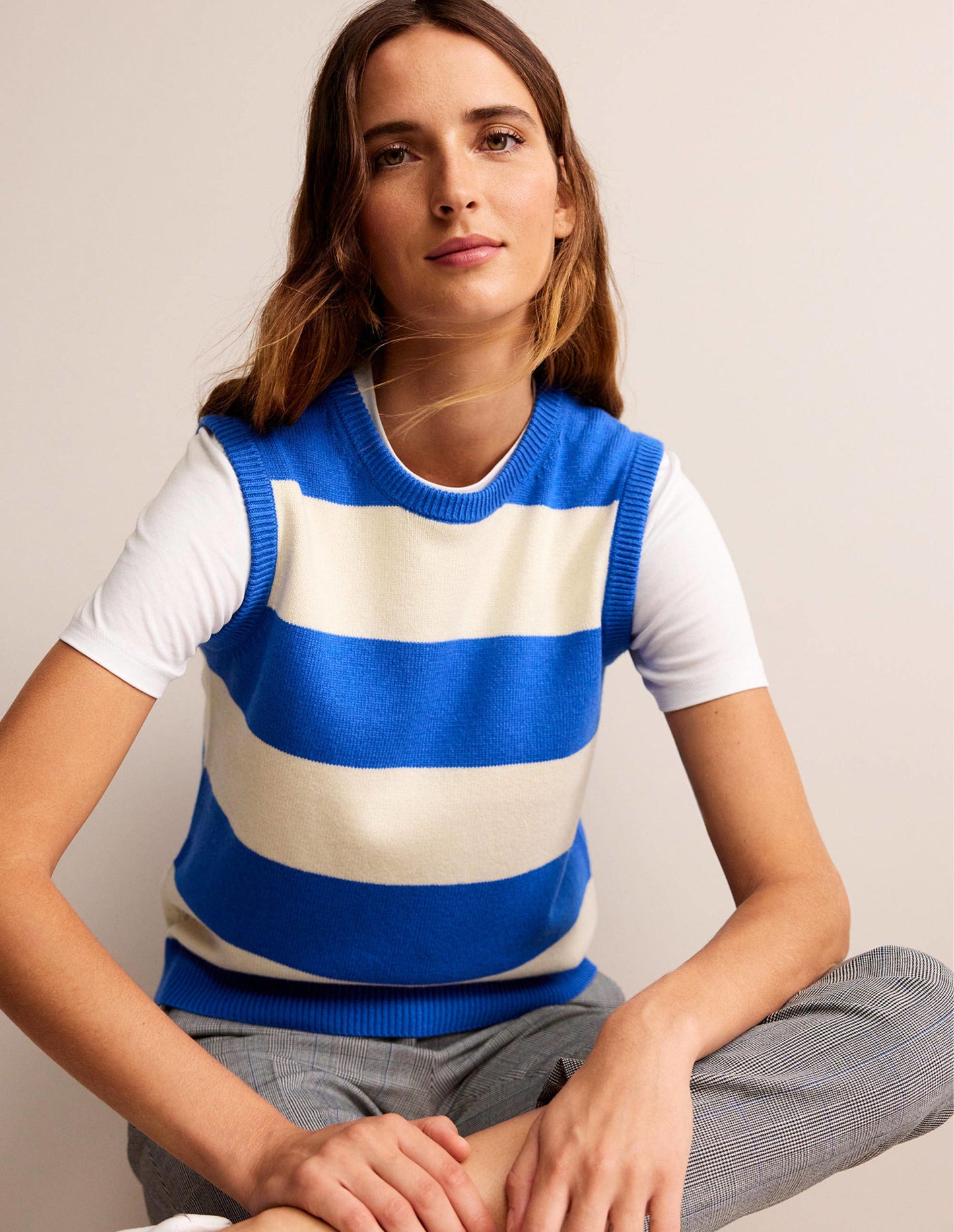 Fiona Sweater Vest-Meadow Spring and Ivory