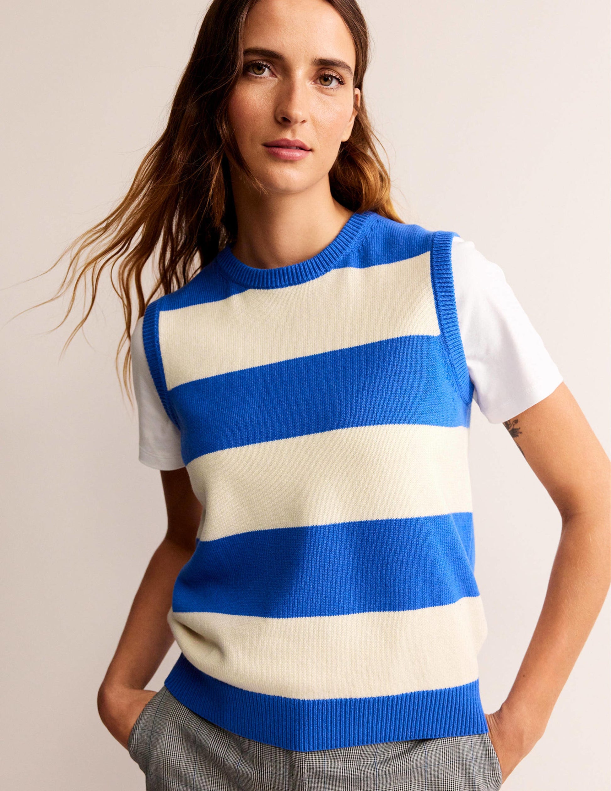 Fiona Sweater Vest-Meadow Spring and Ivory-4