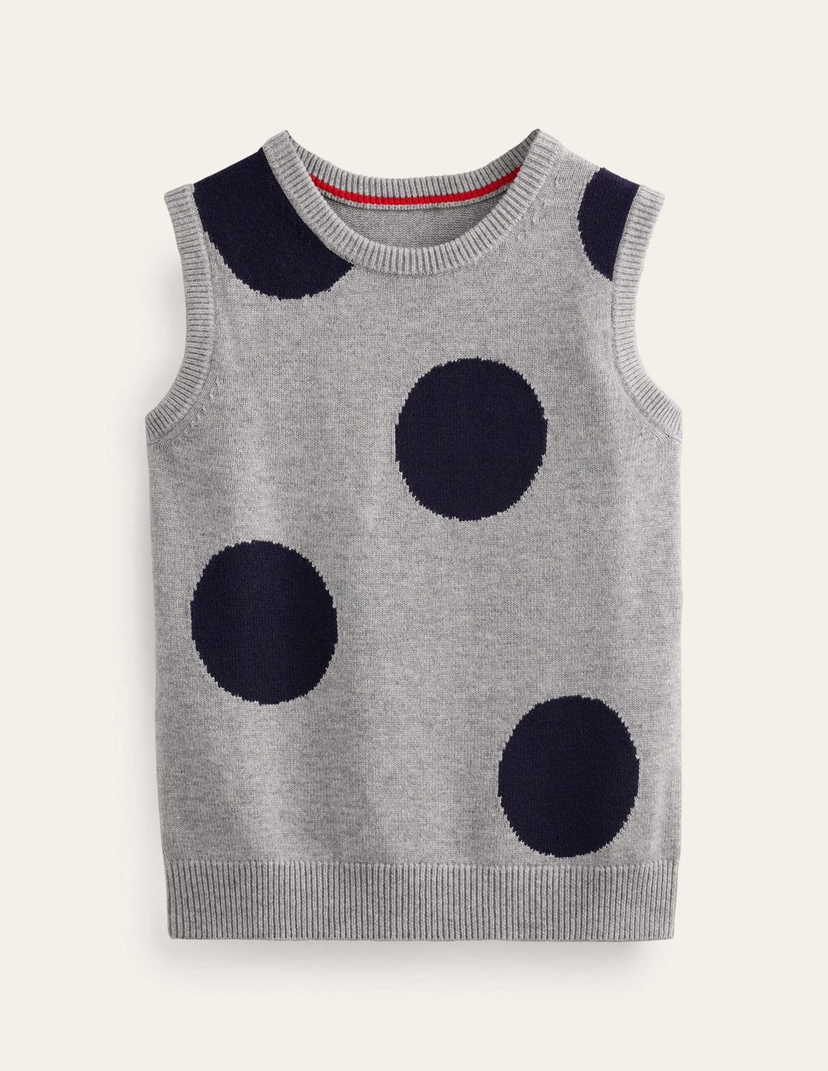 Fiona Sweater Vest-Grey Melange, Navy Spot - Image 7