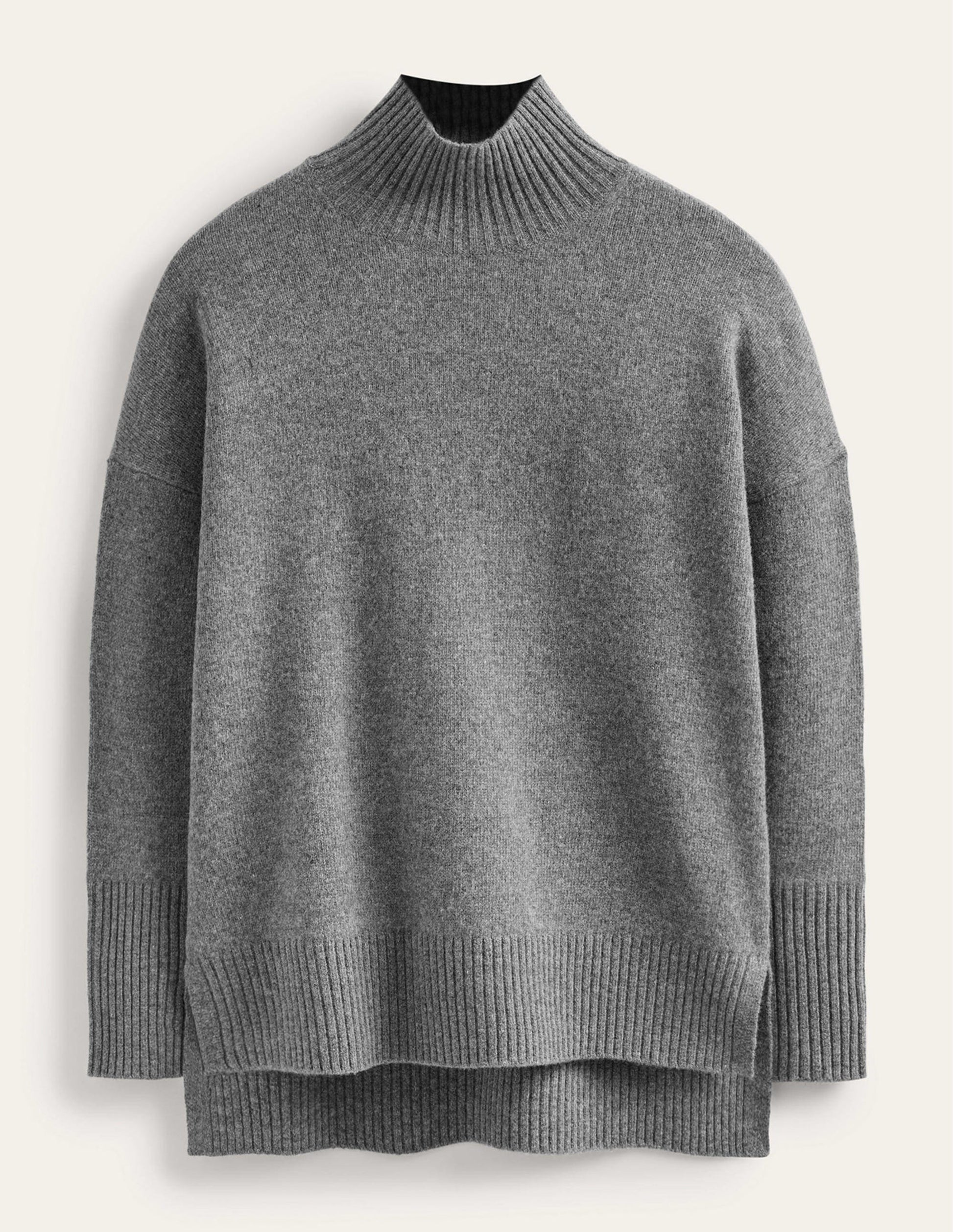 Jessica Oversized Sweater-Light Charcoal Melange-5