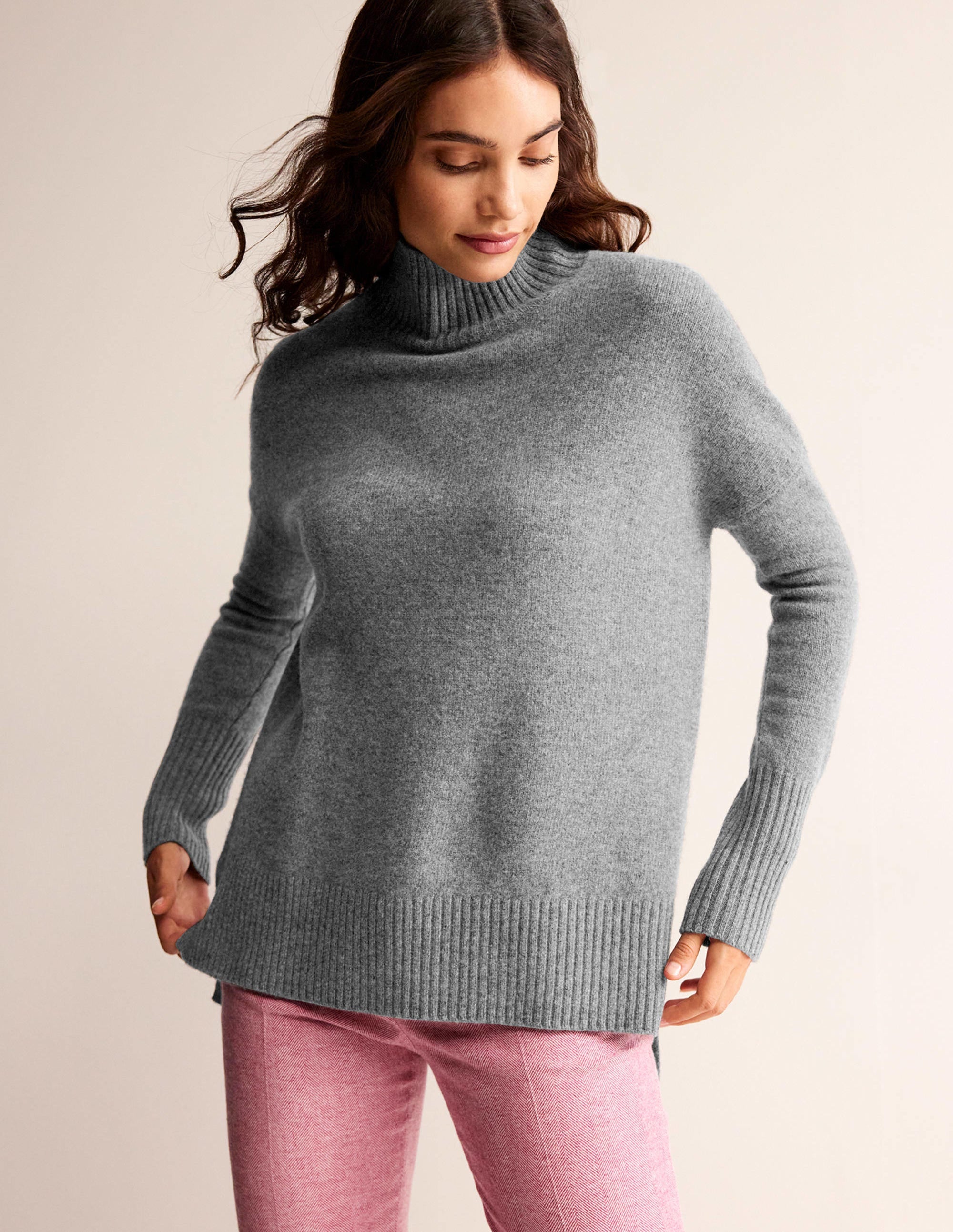 Jessica Oversized Sweater-Light Charcoal Melange - Image 1