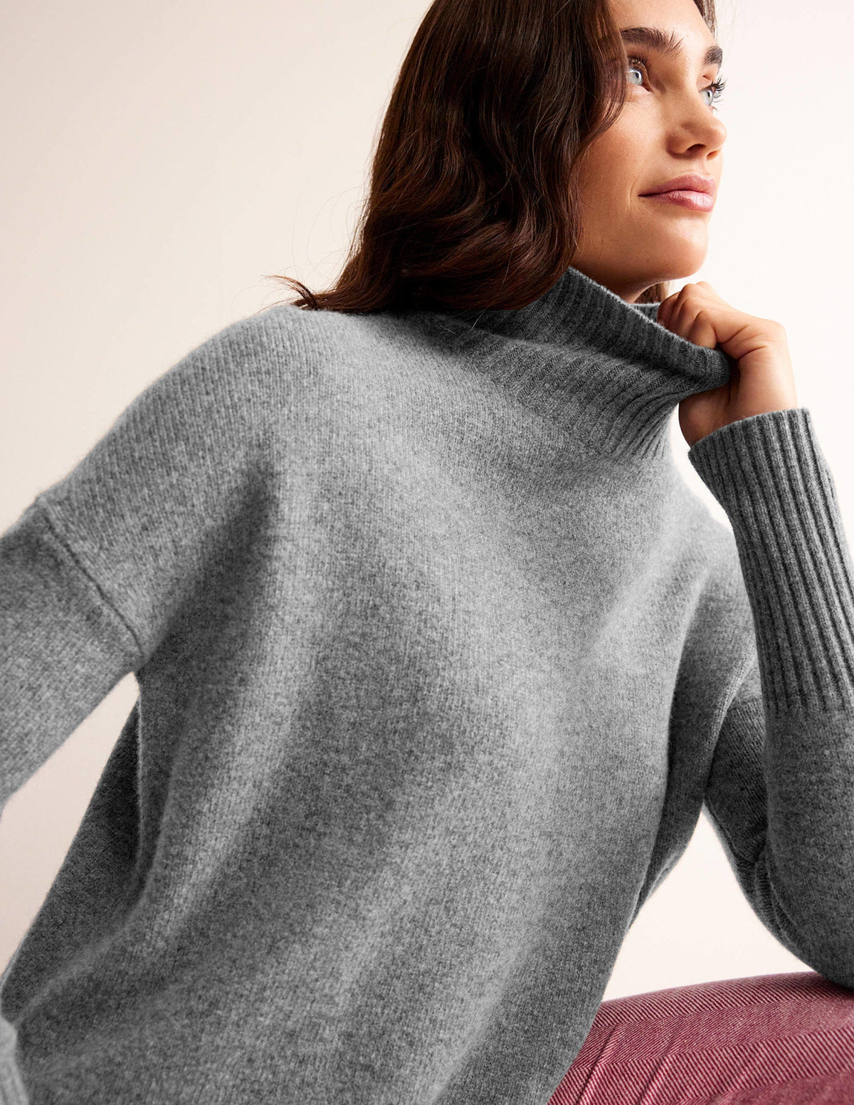 Jessica Oversized Sweater-Light Charcoal Melange - Image 2