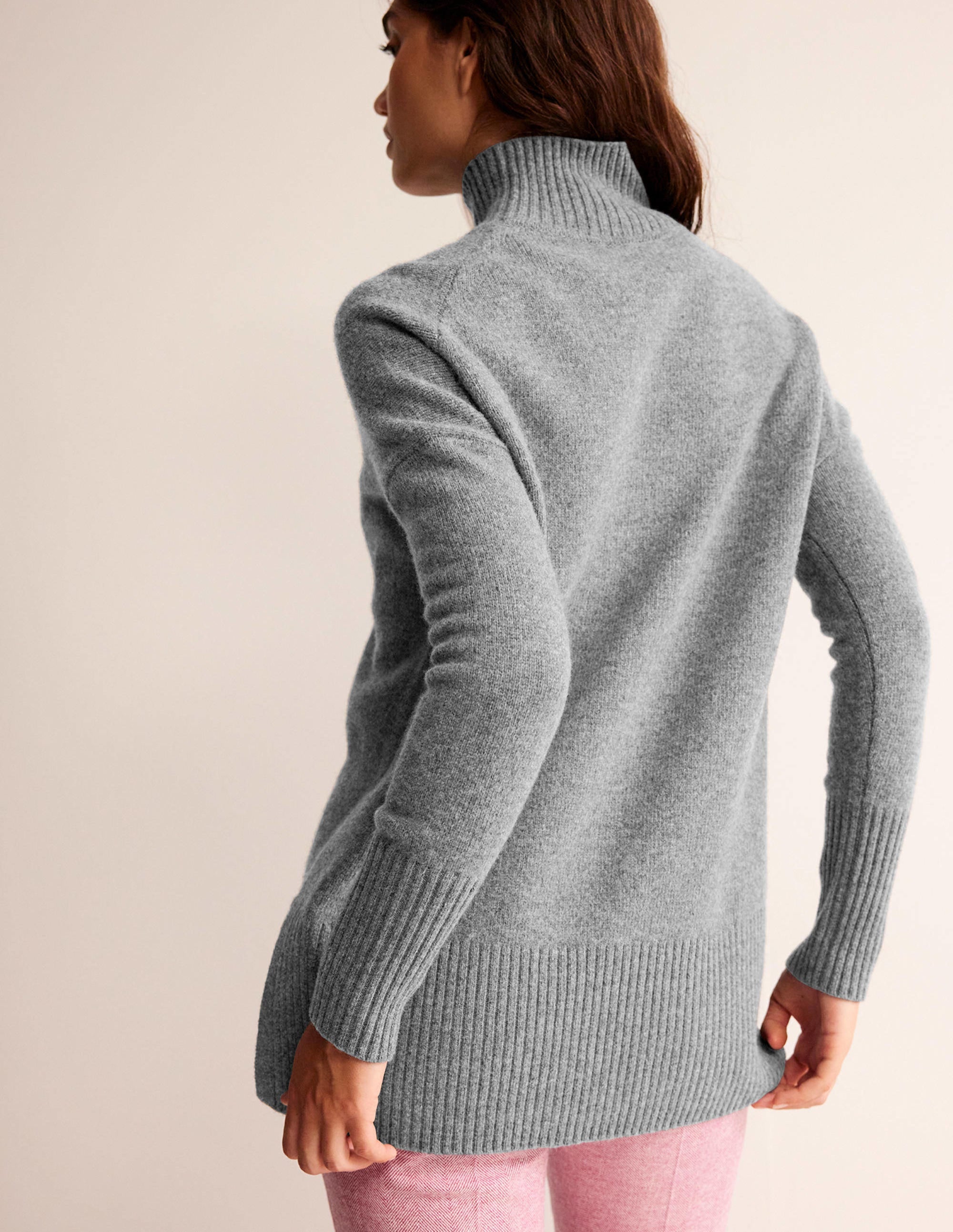 Jessica Oversized Sweater-Light Charcoal Melange - Image 3