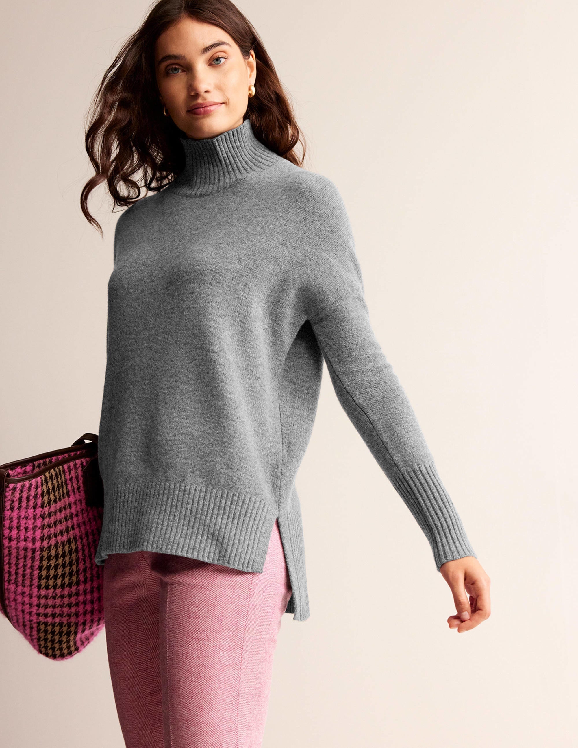 Jessica Oversized Sweater-Light Charcoal Melange - Image 4