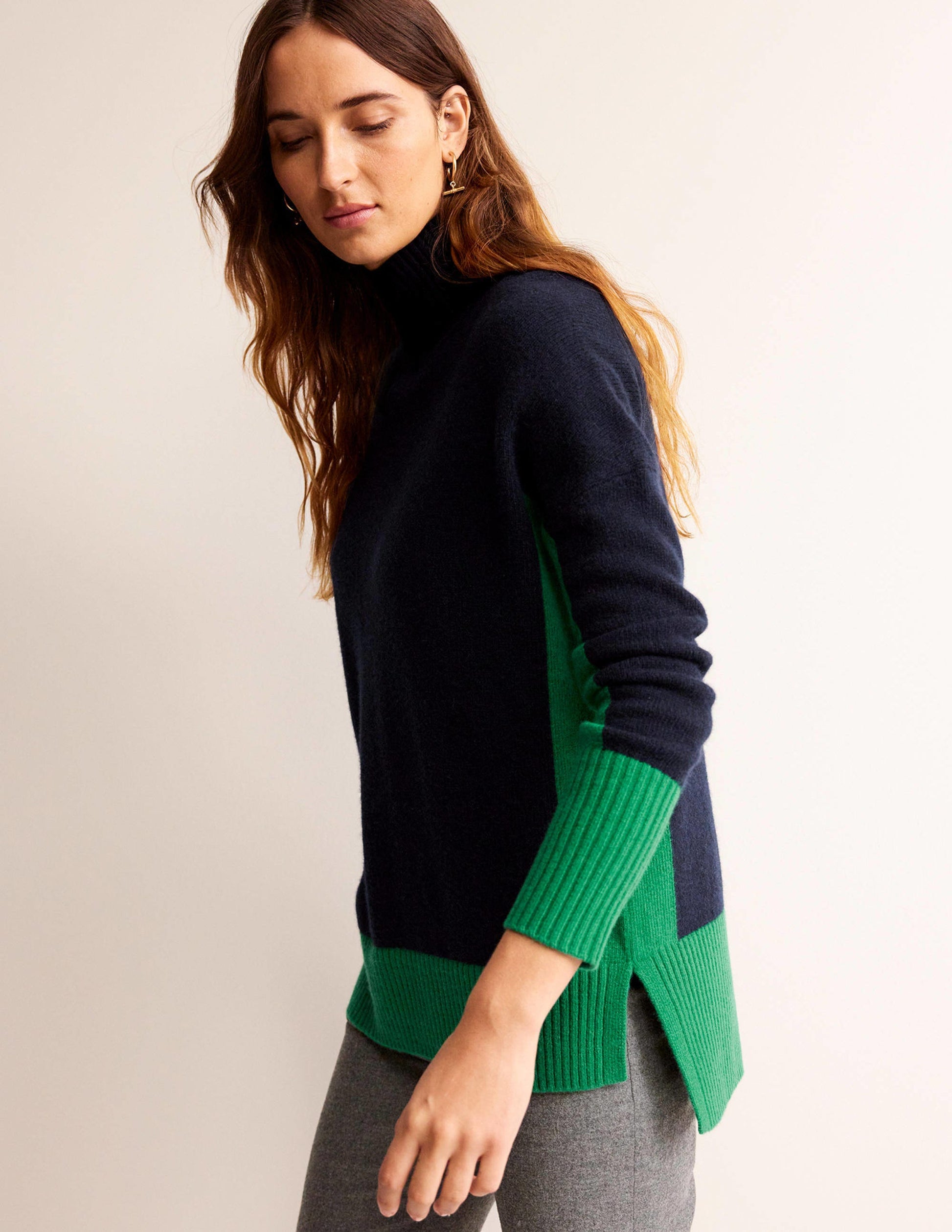 Jessica Oversized Sweater-Navy Colourblock-1