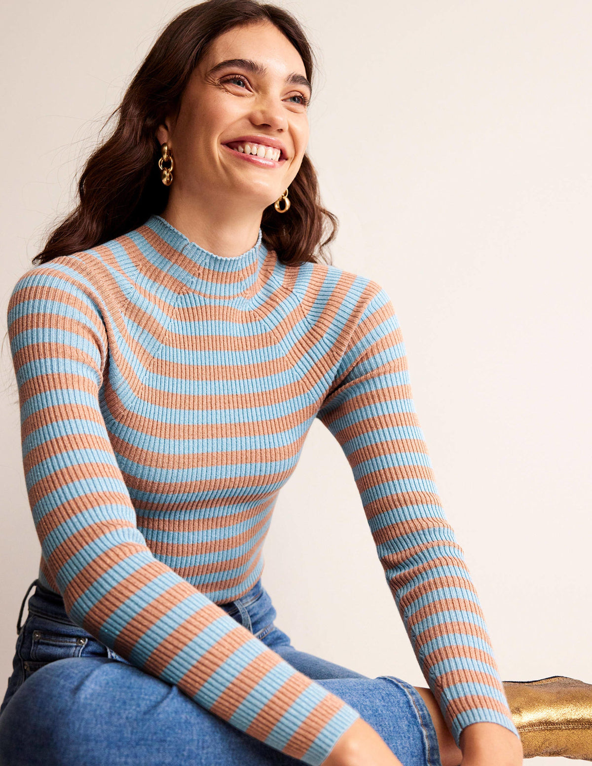 Matilda Sparkle Sweater-Light Blue and Copper - Image 1