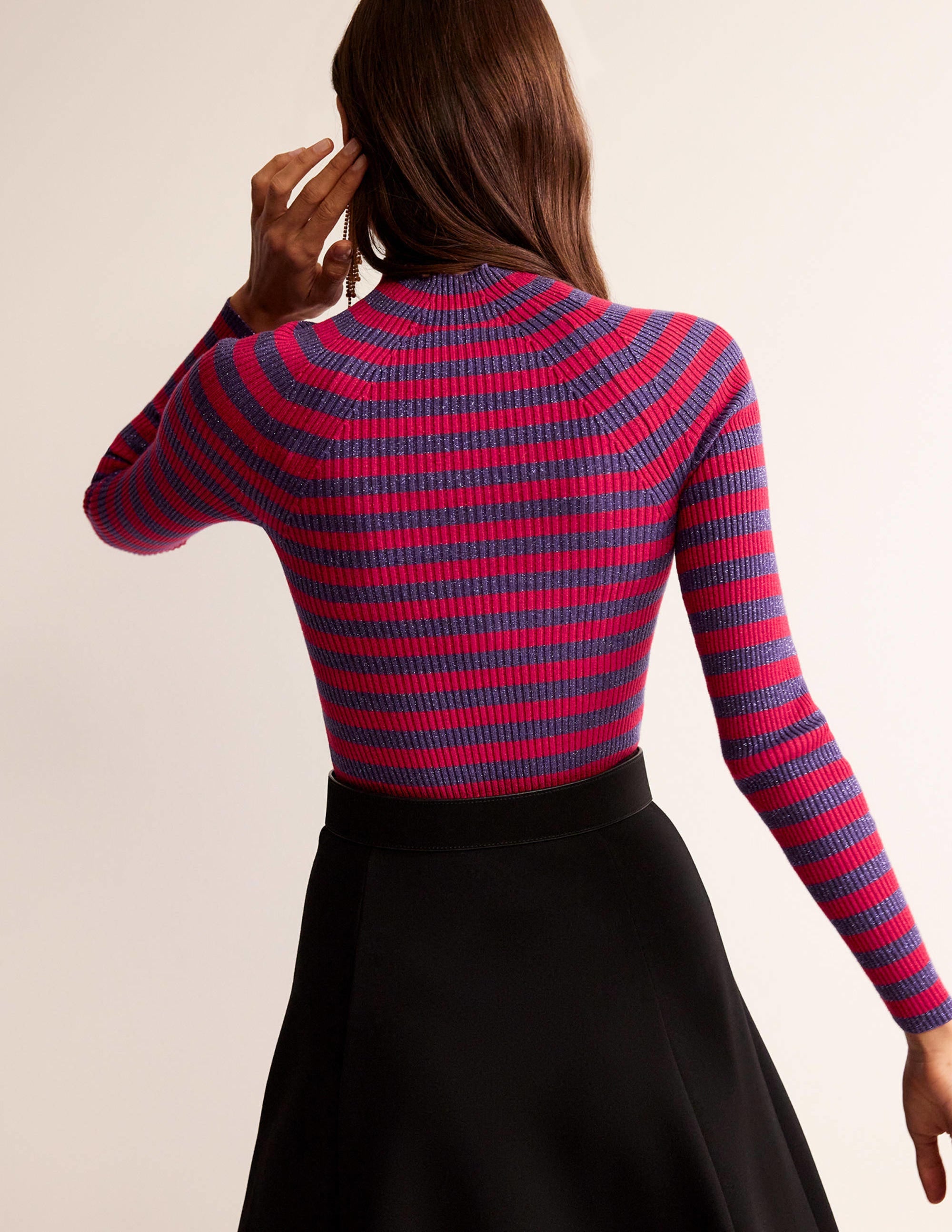 Matilda Sparkle Sweater-Rich Violet and Dark Red - Image 3