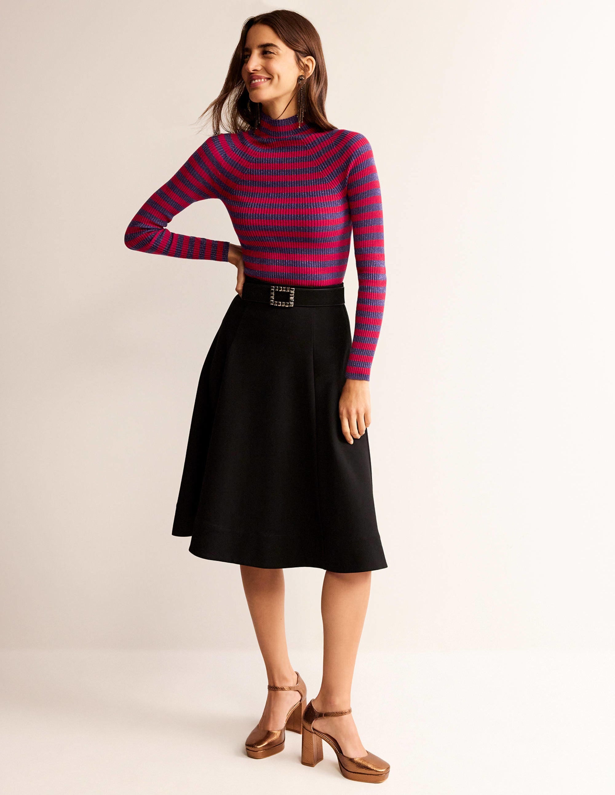 Matilda Sparkle Sweater-Rich Violet and Dark Red - Image 4