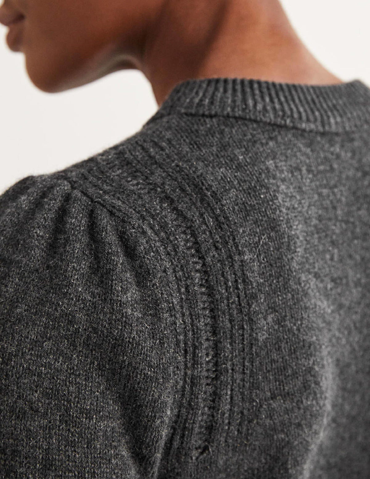 Lofty Cashmere Sweater-Charcoal Melange - Image 2