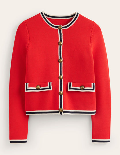 Holly Knitted Jacket-Hot Pepper Red