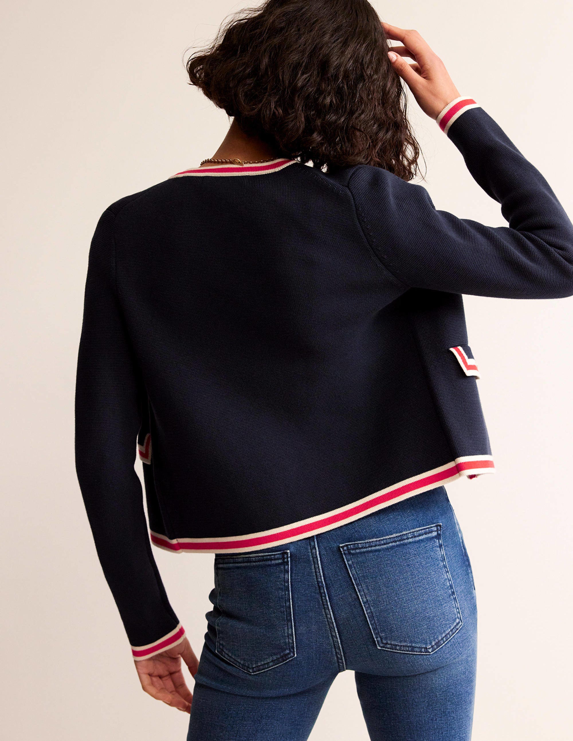 Holly Knitted Jacket-Navy - Image 3