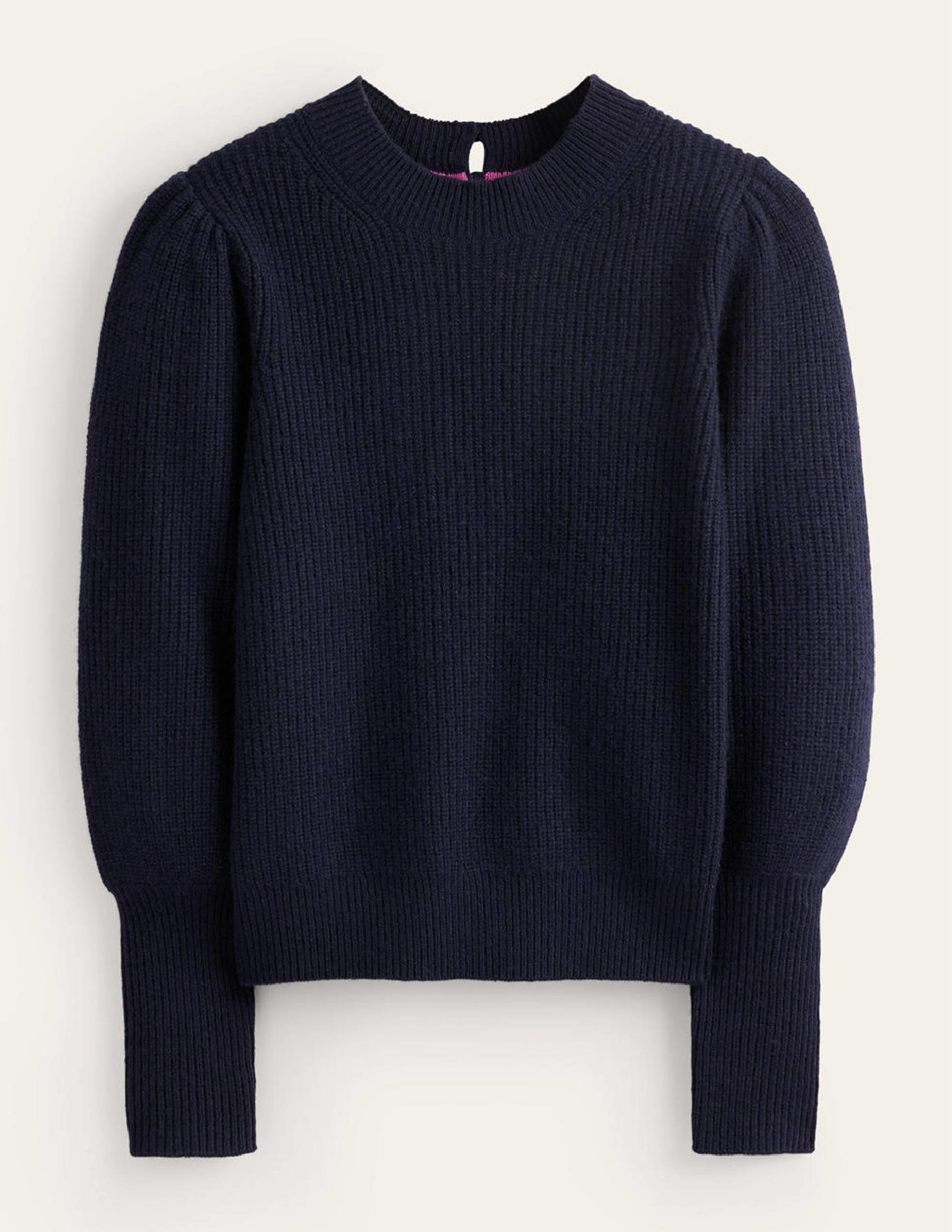Key Hole Cashmere Sweater-Navy-5
