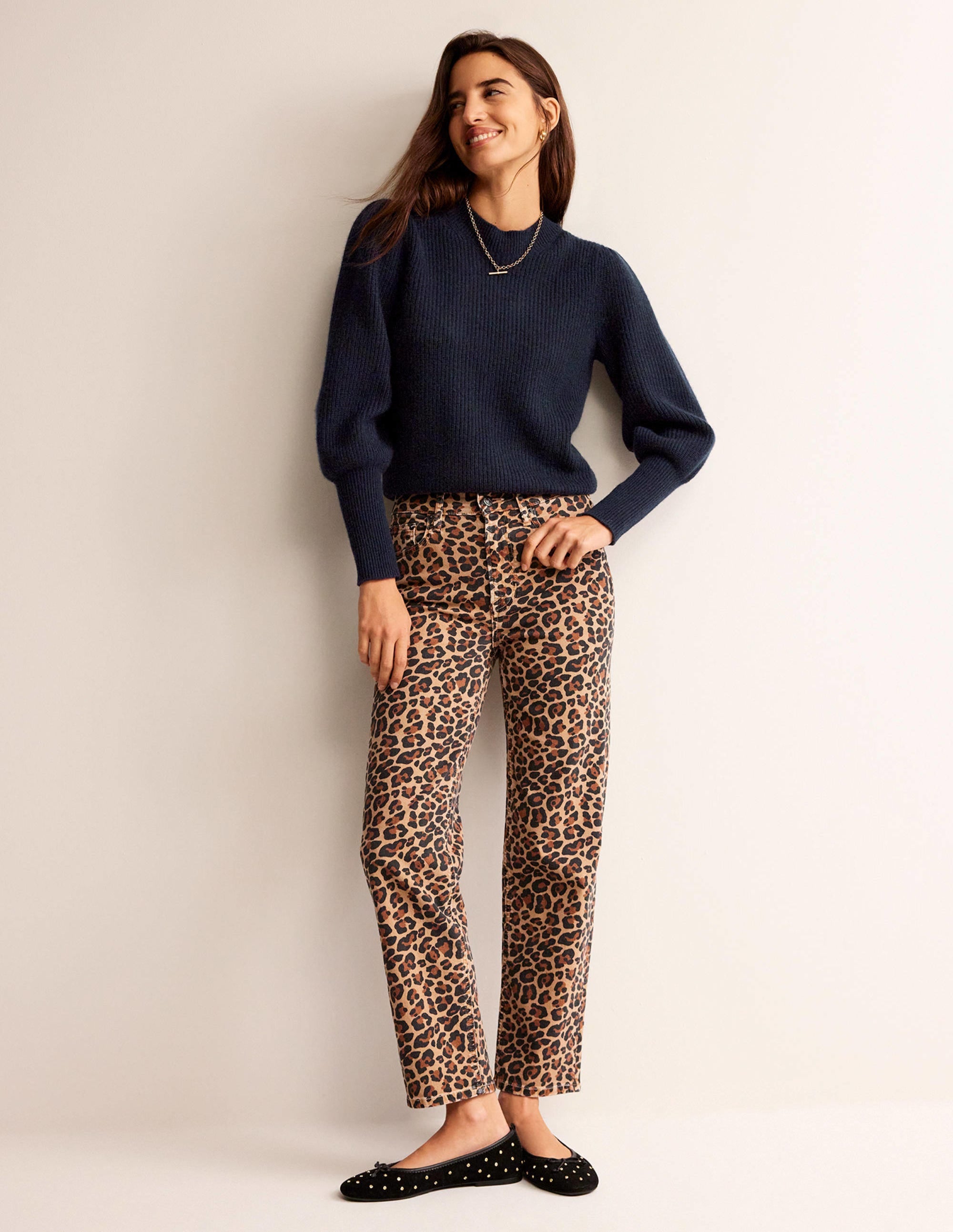 Key Hole Cashmere Sweater-Navy - Image 4