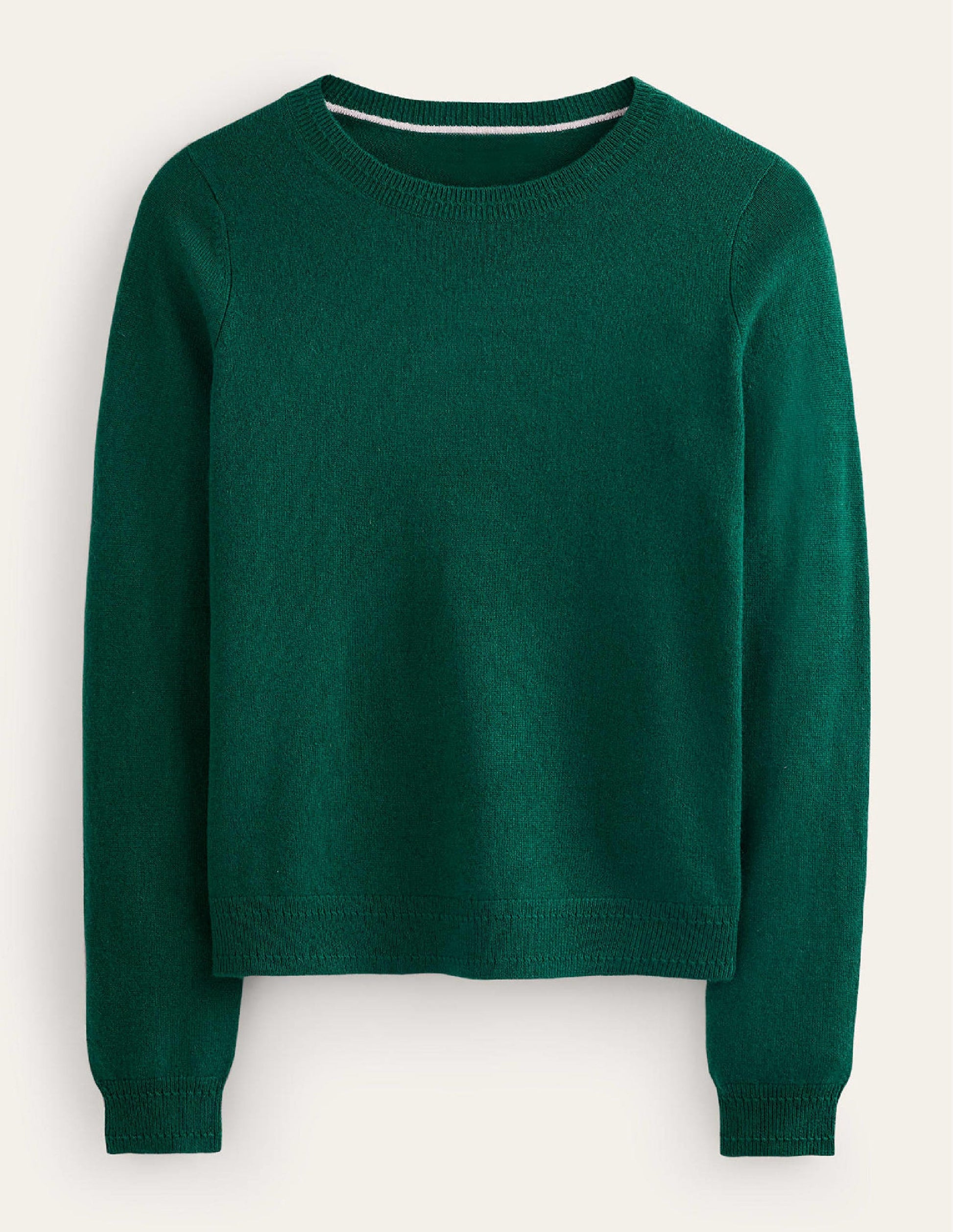 Eva Cashmere Crew Neck Sweater-Deep Forest-7