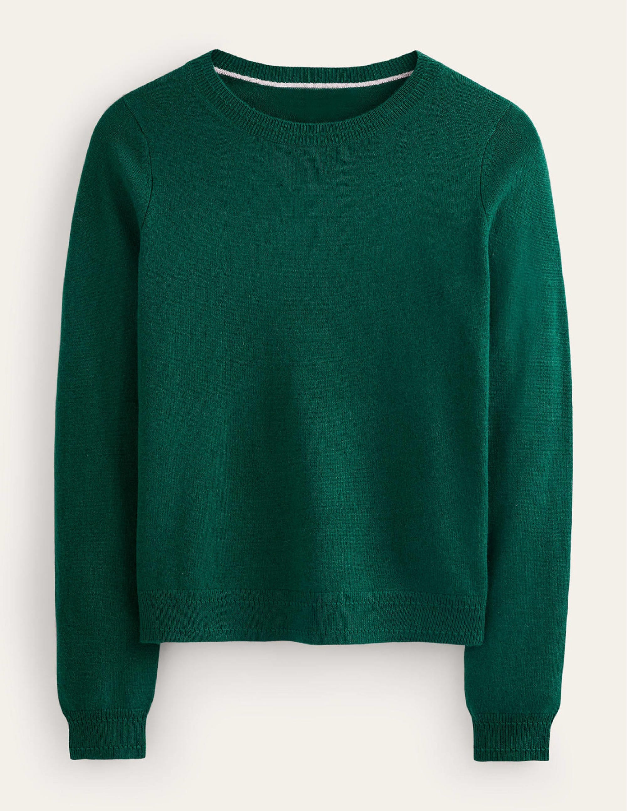Eva Cashmere Crew Neck Sweater-Deep Forest - Image 7
