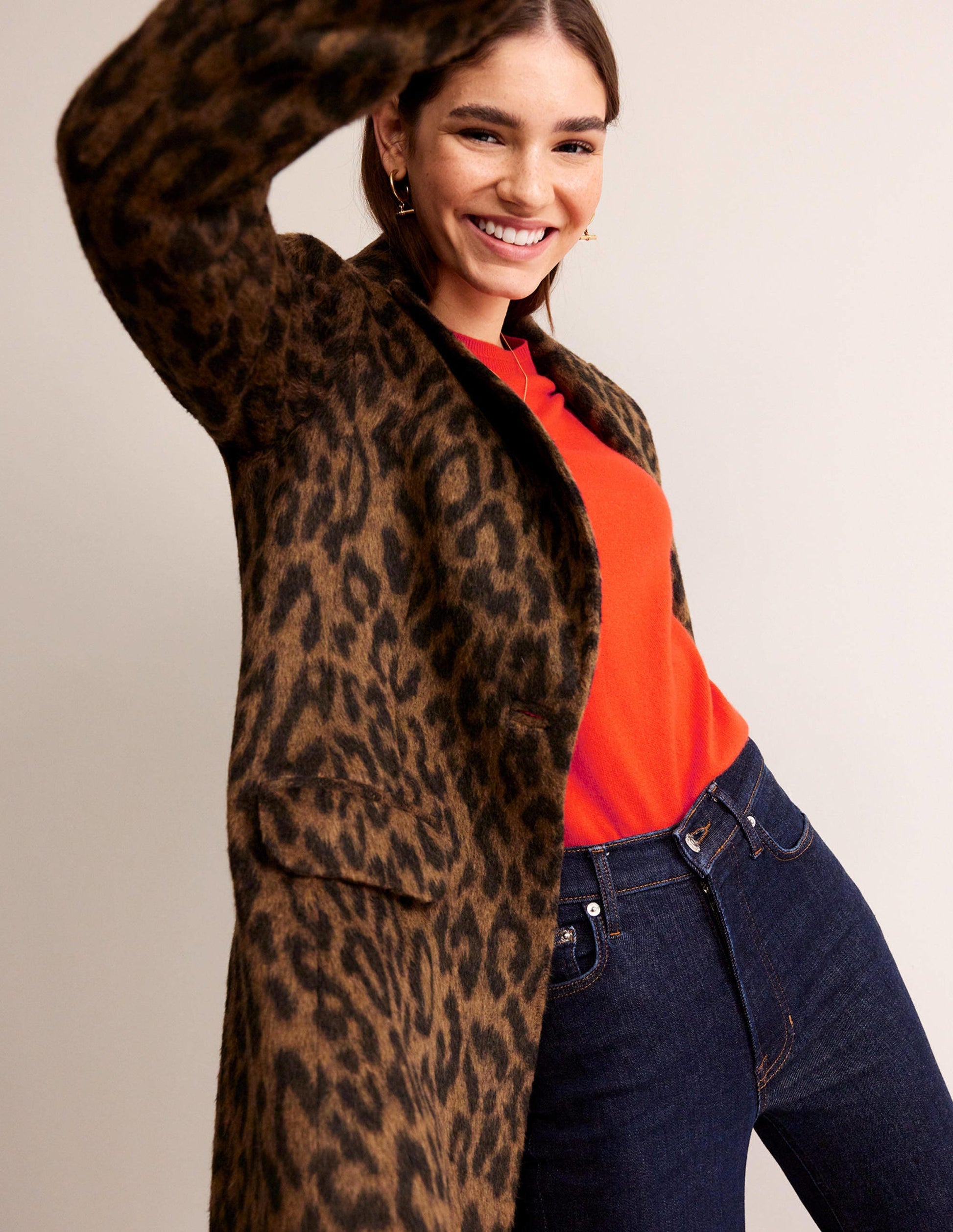 Eva Cashmere Crew Neck Sweater-Firecracker Red-4