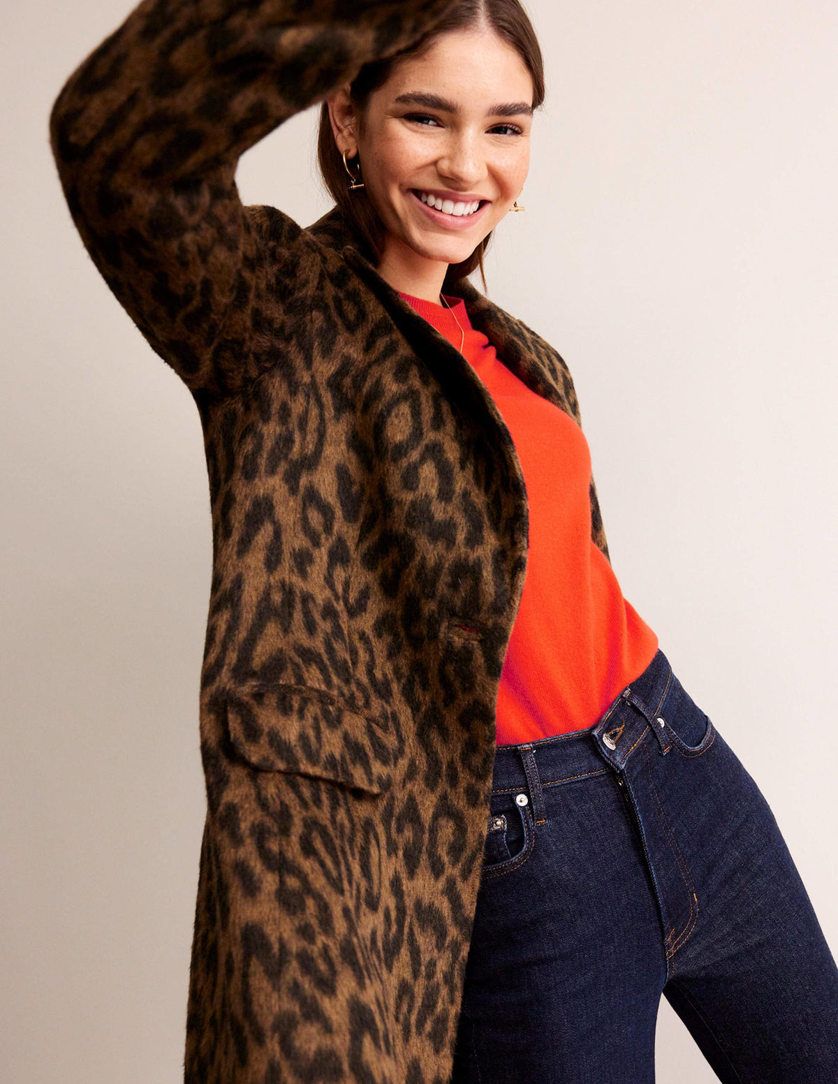 Eva Cashmere Crew Neck Sweater-Firecracker Red - Image 4