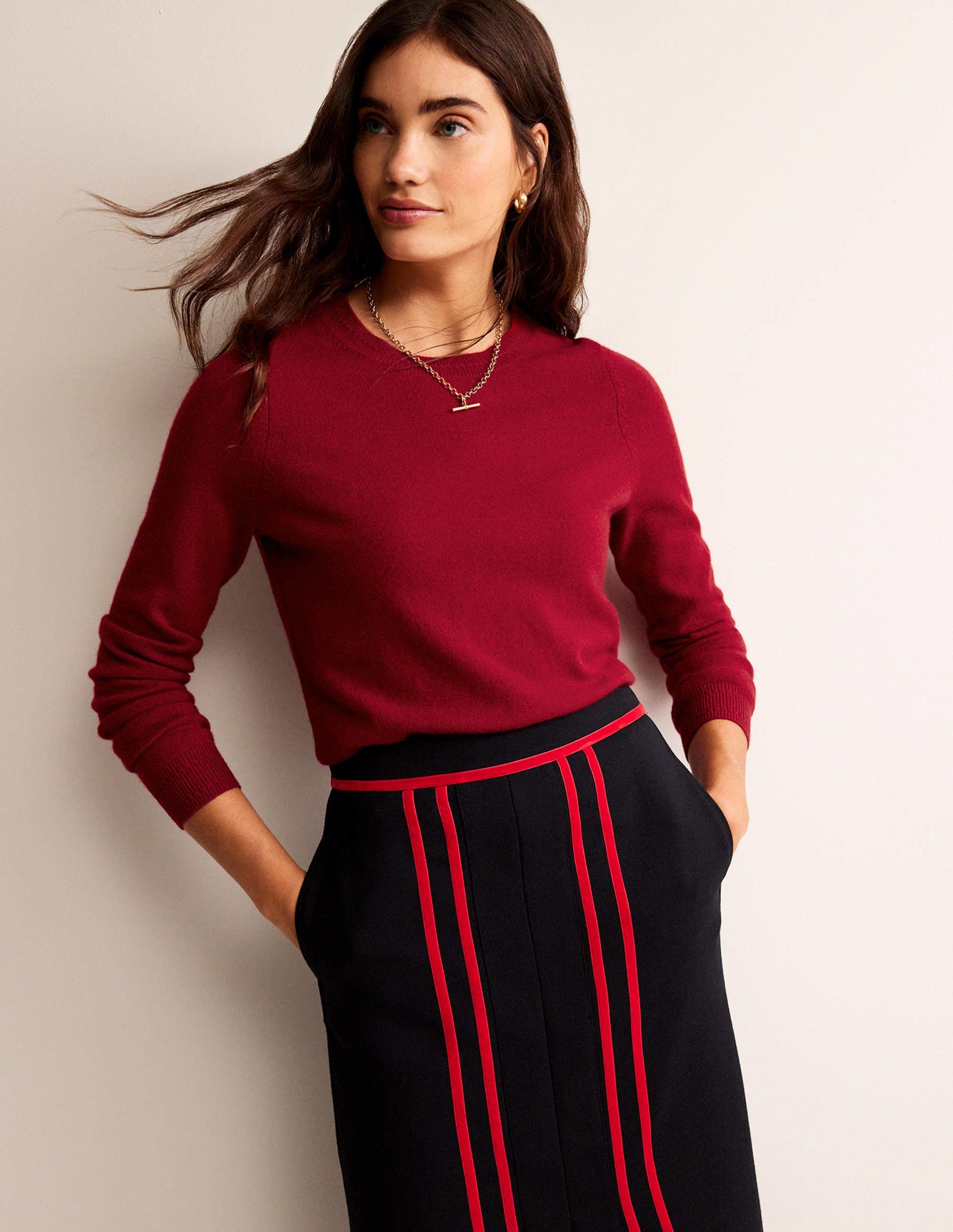 Eva Cashmere Crew Neck Sweater-Salsa-4