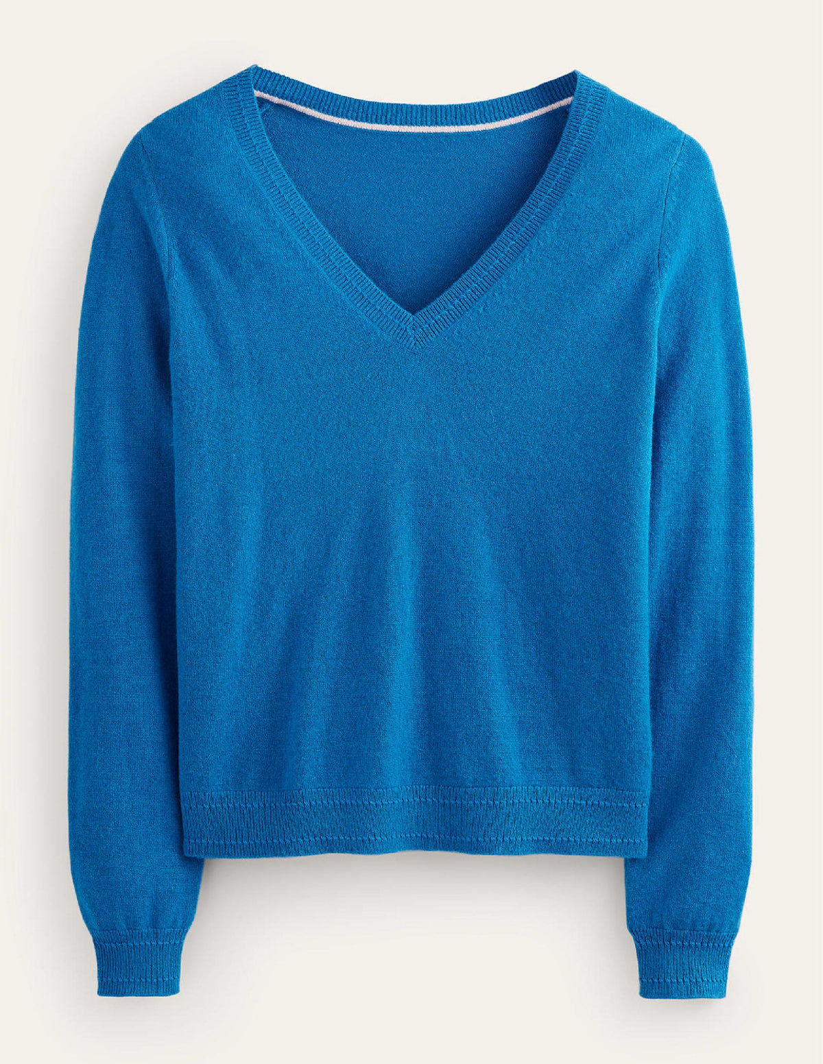 Eva Cashmere V-Neck Sweater-Cyan-5