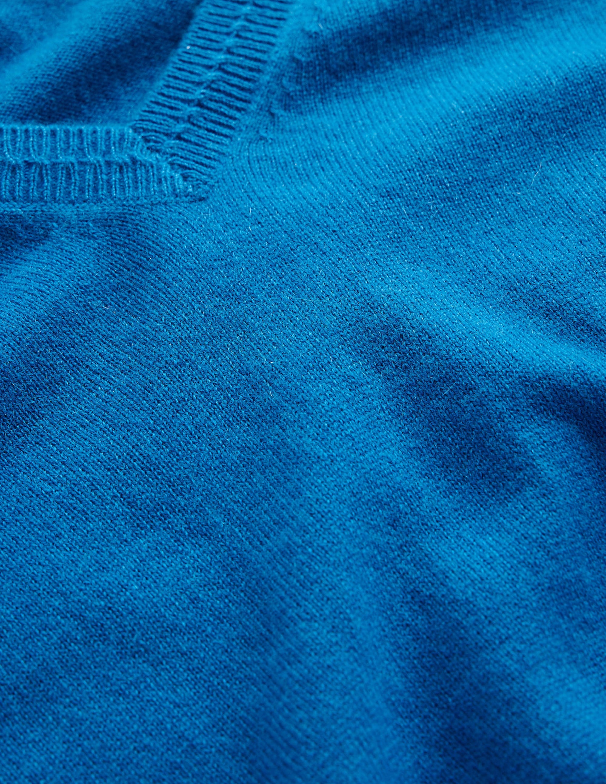 Eva Cashmere V-Neck Sweater-Cyan - Image 6
