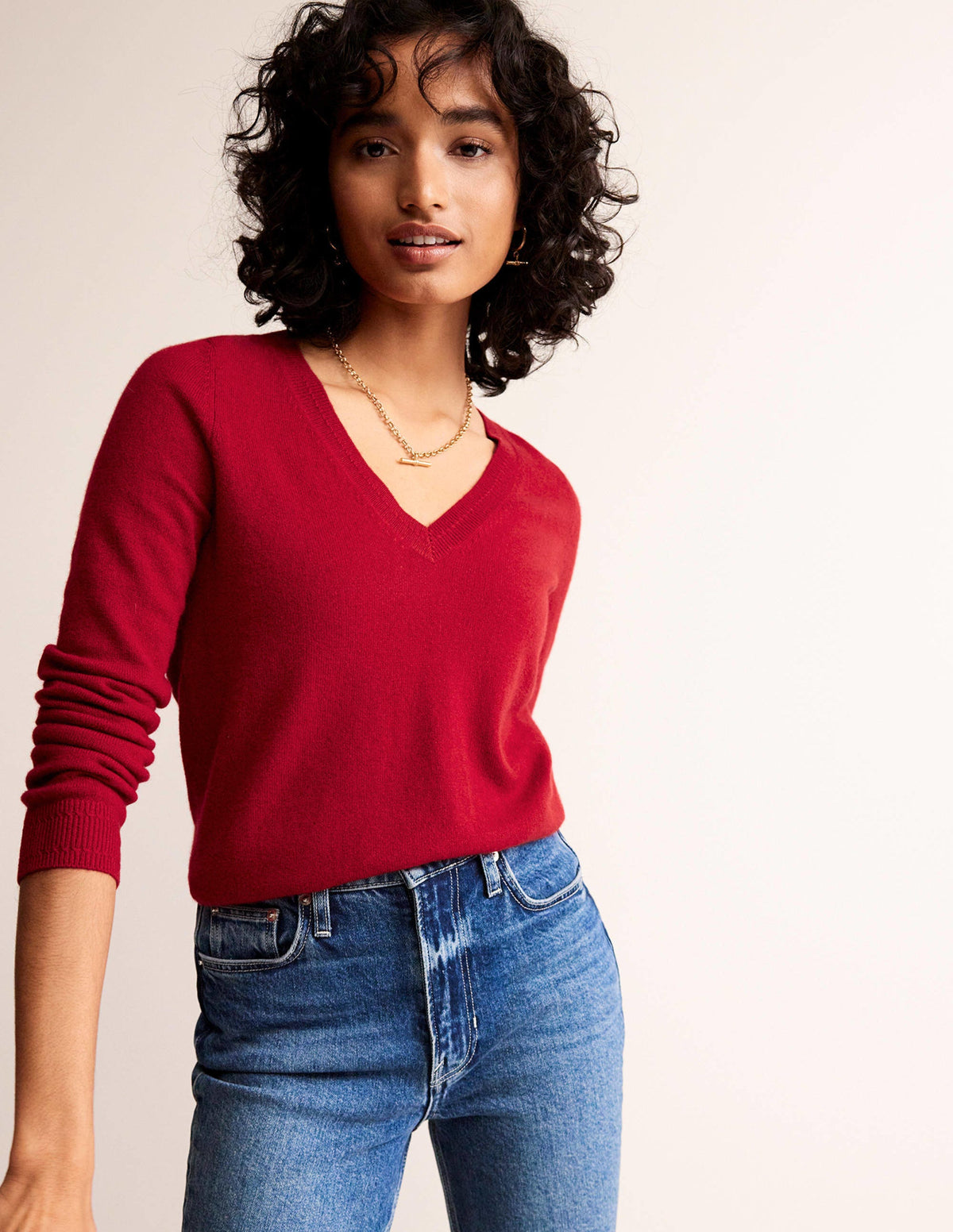 Eva Cashmere V-Neck Sweater-Salsa-1